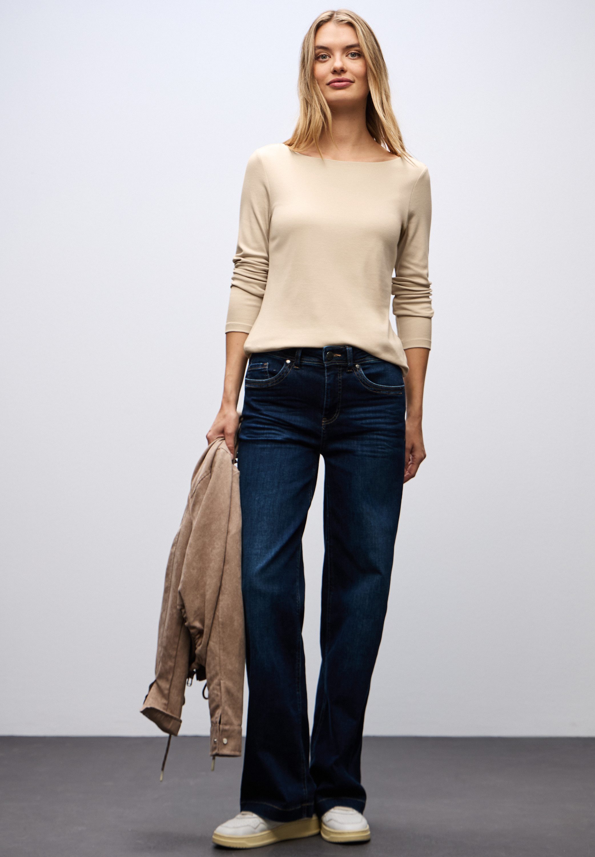 STREET ONE Langarmshirt Style Lanea mit U-Boot Ausschnitt