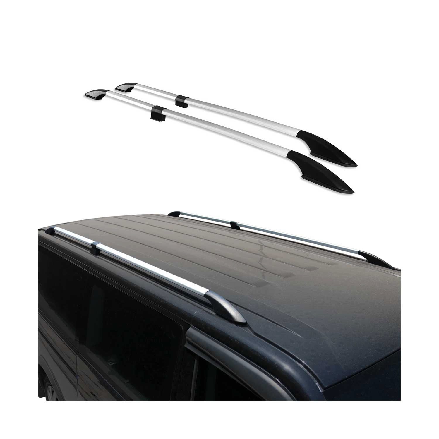 OMAC Dachträger Dachreling für Mercedes Vito W639 W447 2003-2025 Langer L2 Alu Grau (2-St), Rostbeständig, Einfache Montage, Korrosionsbeständig