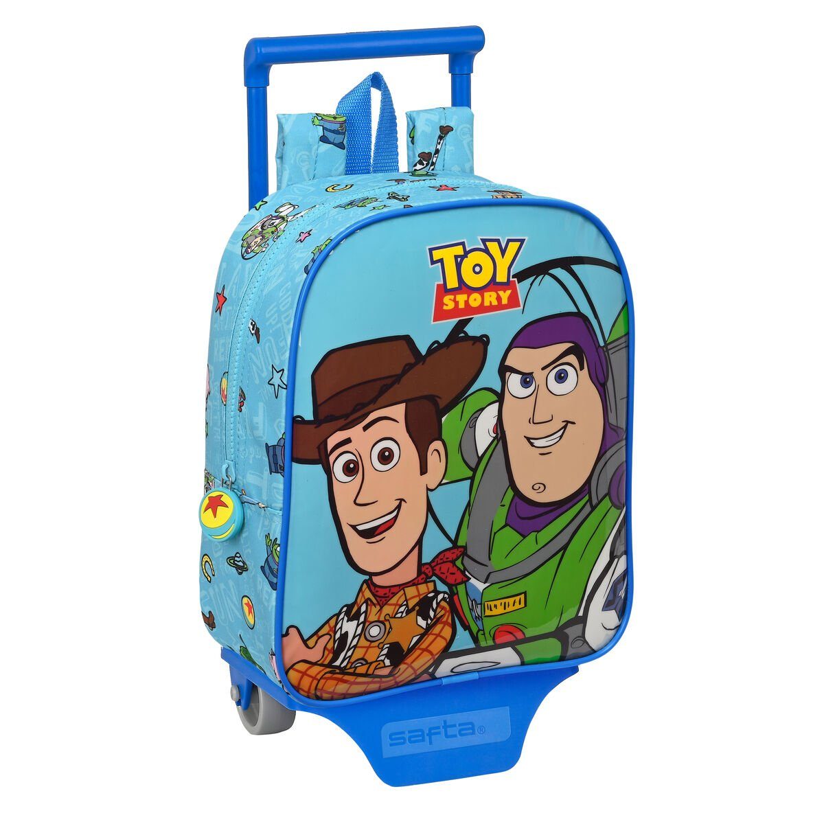 Disney Pixar Toy Story Rucksack Schulrucksack mit Rädern Toy Story Ready to play Hellblau 22 x 27 x 10 cm