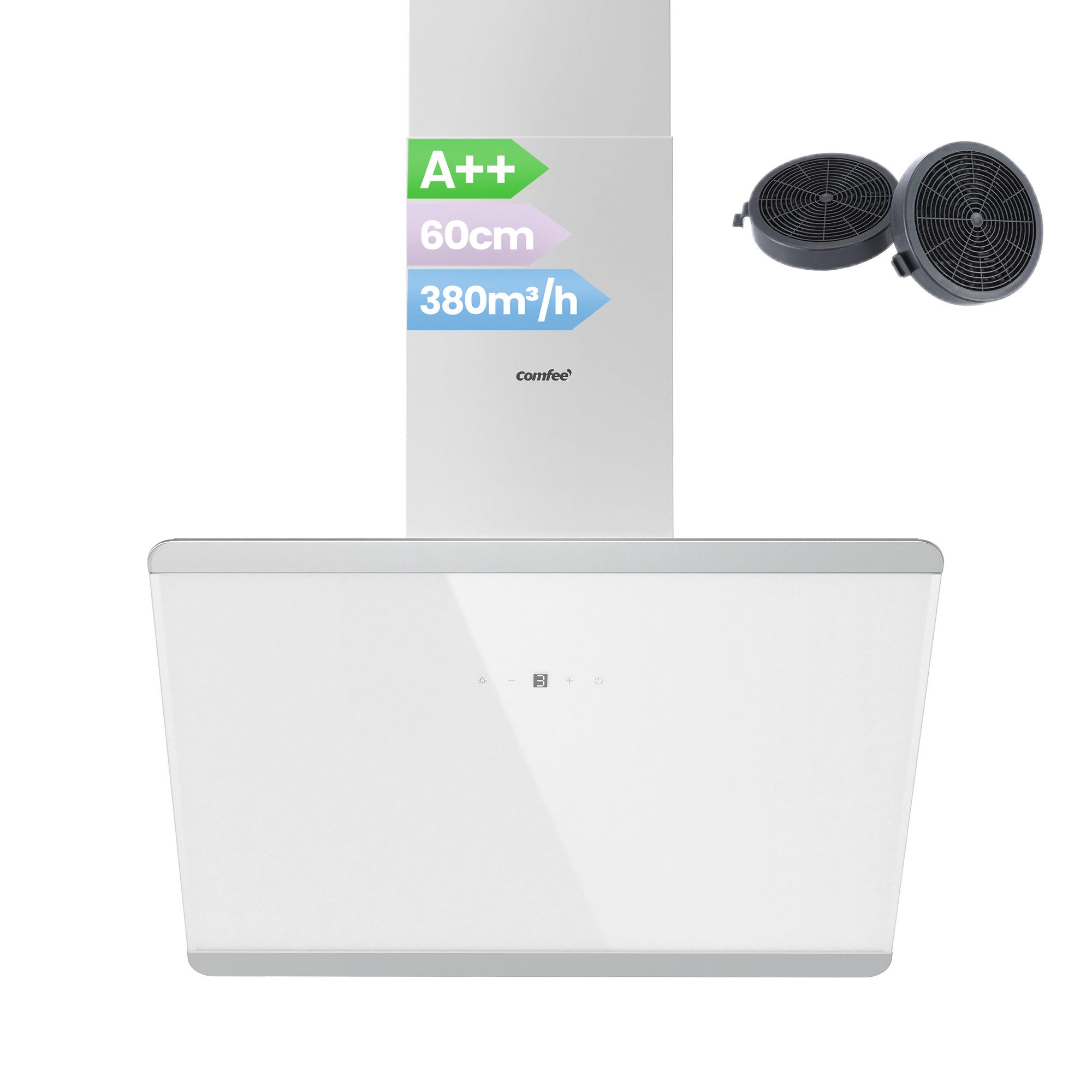 comfee Kopffreihaube CH60J64ET4A2B Touch, LED, 3 Stufen, 2 Modi, Kohlefilter, höhenverstellbar, sparsam