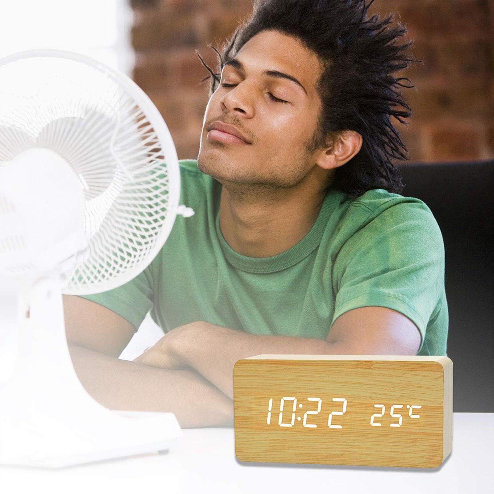 REDOM Wecker Holzwecker LED Digitaluhr Schlafzimmeruhr Tischwecker mit Groß günstig online kaufen