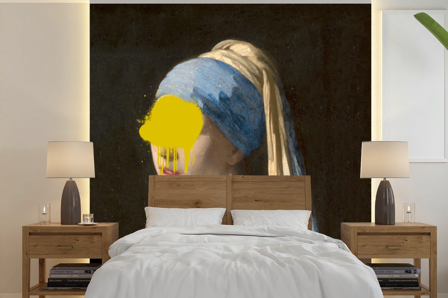 MuchoWow Fototapete Mädchen mit Perlenohrring - Vermeer - Kunst, Matt, bedruckt, (5 St), Vinyl Tapete für Wohnzimmer oder Schlafzimmer, Wandtapete