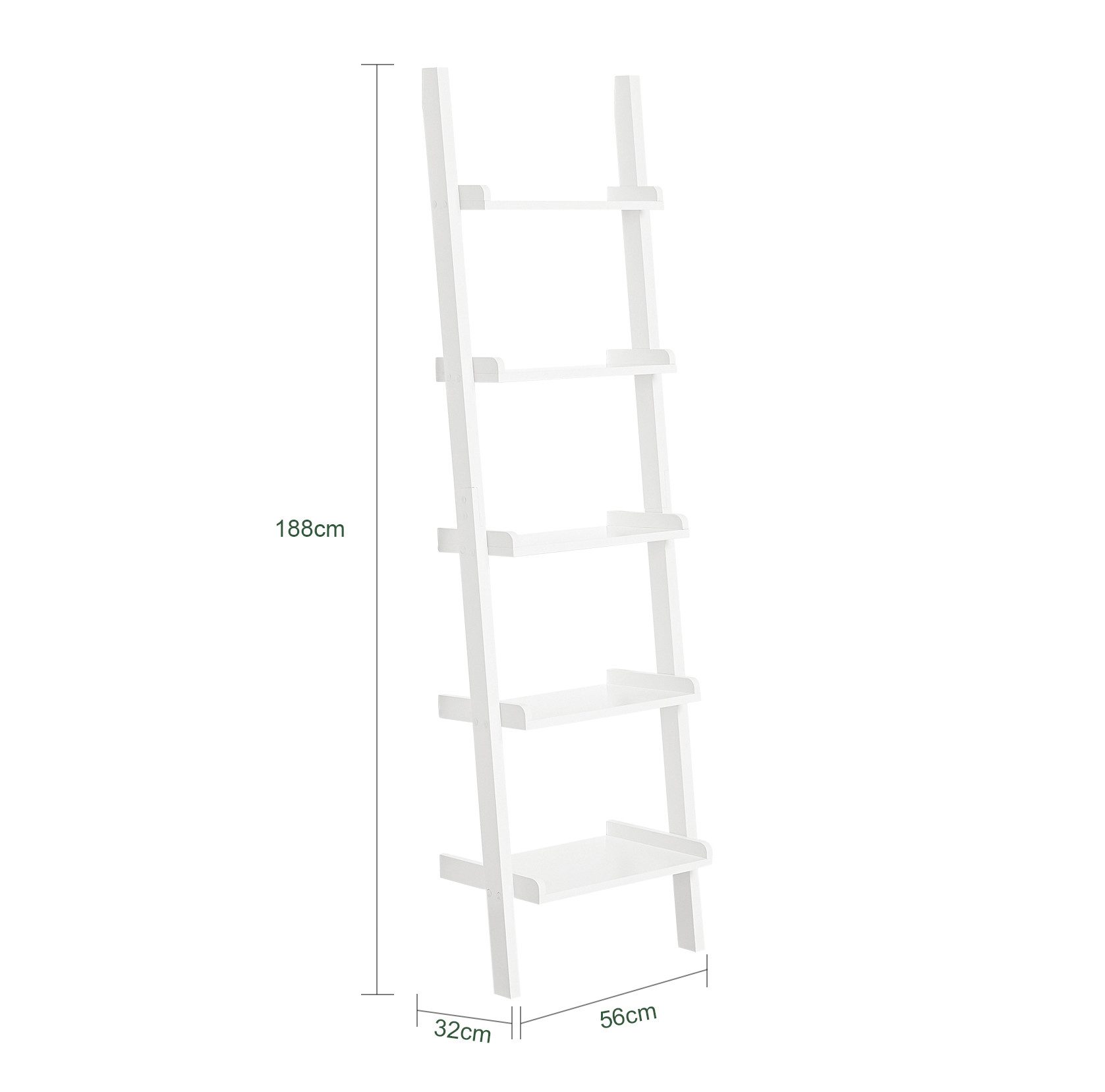 SoBuy Bücherregal DE-FRG17, Wohnzimmer, Schlafzimmer, Küche, 1-tlg, Standregal Leiterregal Badregal Wandregal mit 5 Ebenen – Bild 4 von 5