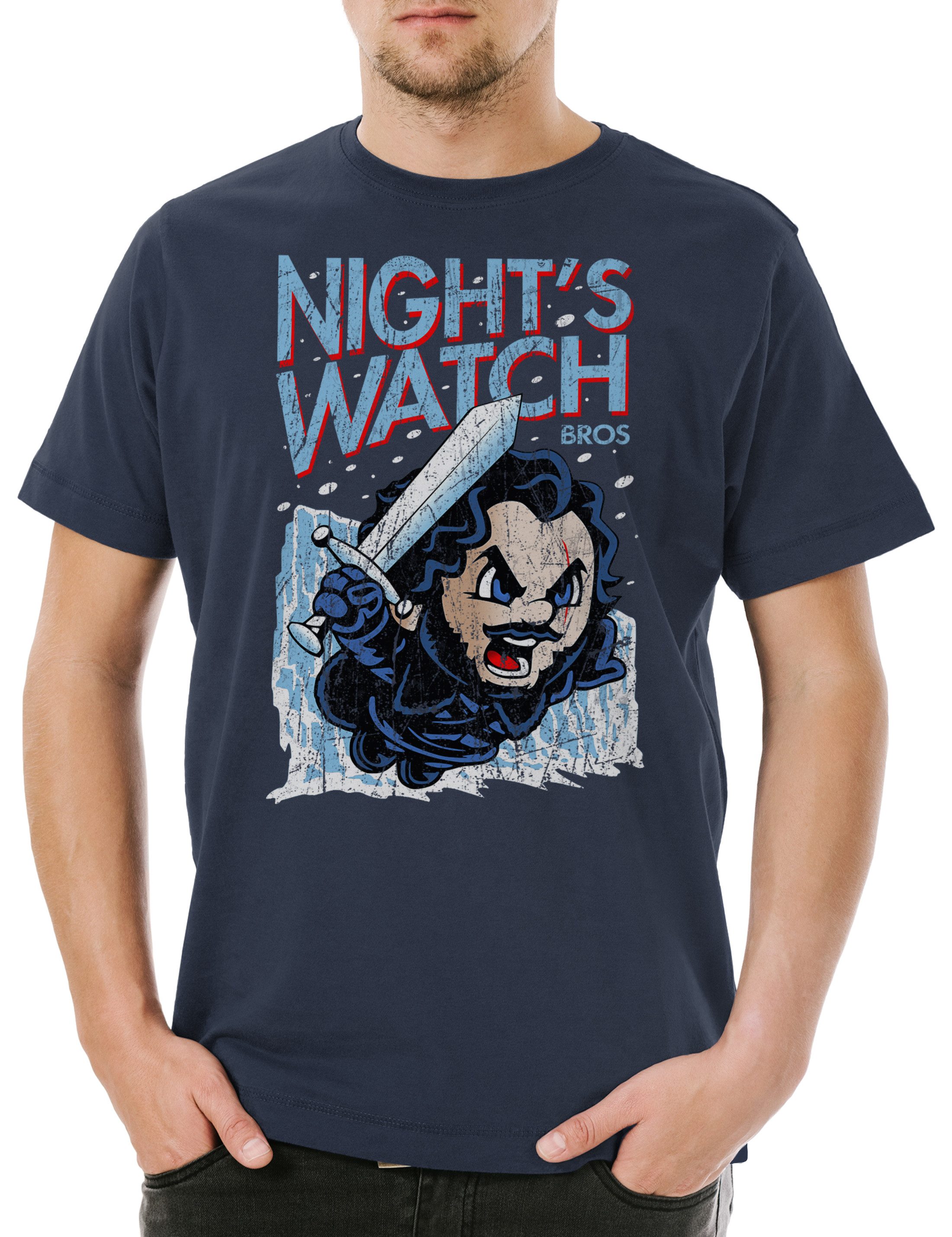 Print-Shirt Night's Bros Herren T-Shirt Game Snow Games Of Watch Jon Thrones Lord