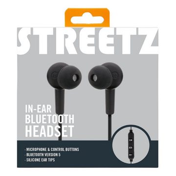 STREETZ HL-BT301 Bluetooth In-Ear Kopfhörer Bluetooth bis zu 10m 3 Std In-Ear-Kopfhörer (integriertes Mikrofon, Bluetooth, inkl. 5 Jahre Herstellergarantie)