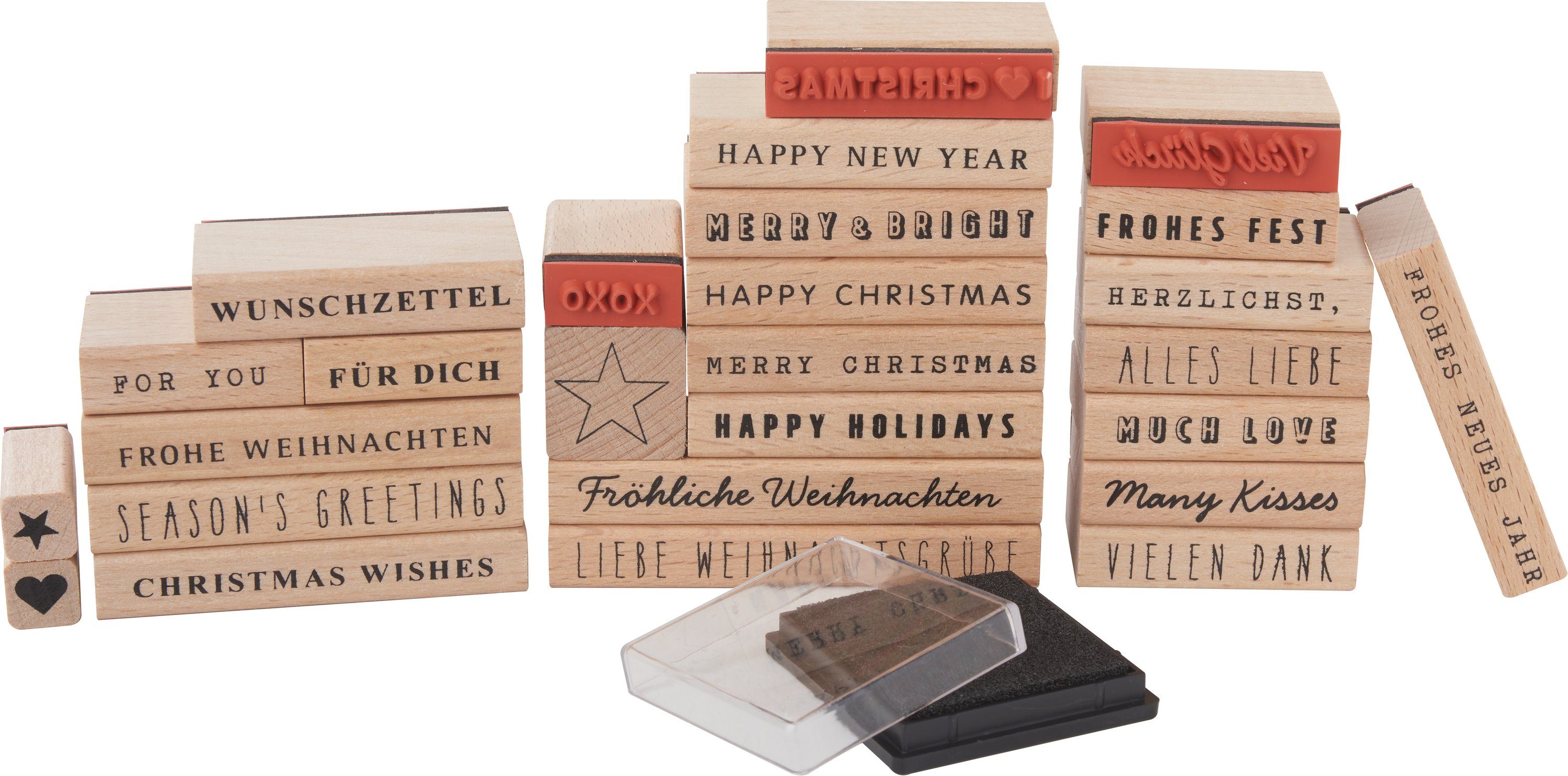 Rico Design Stempel Liebe Weihnachtsgrüße, XL 26 Stück