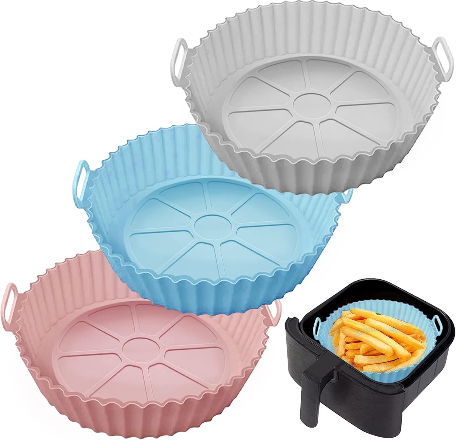 Coonoor Backform Silikonform für Heißluftfritteuse,Air Fryer für Fritteuse, (3-tlg)