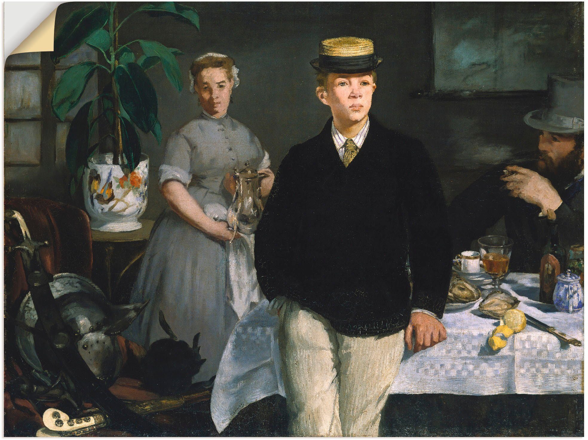 Artland Wandbild Frühstück im Atelier. 1868, Gruppen & Familien (1 St), als Leinwandbild, Wandaufkleber oder Poster in versch. Größen