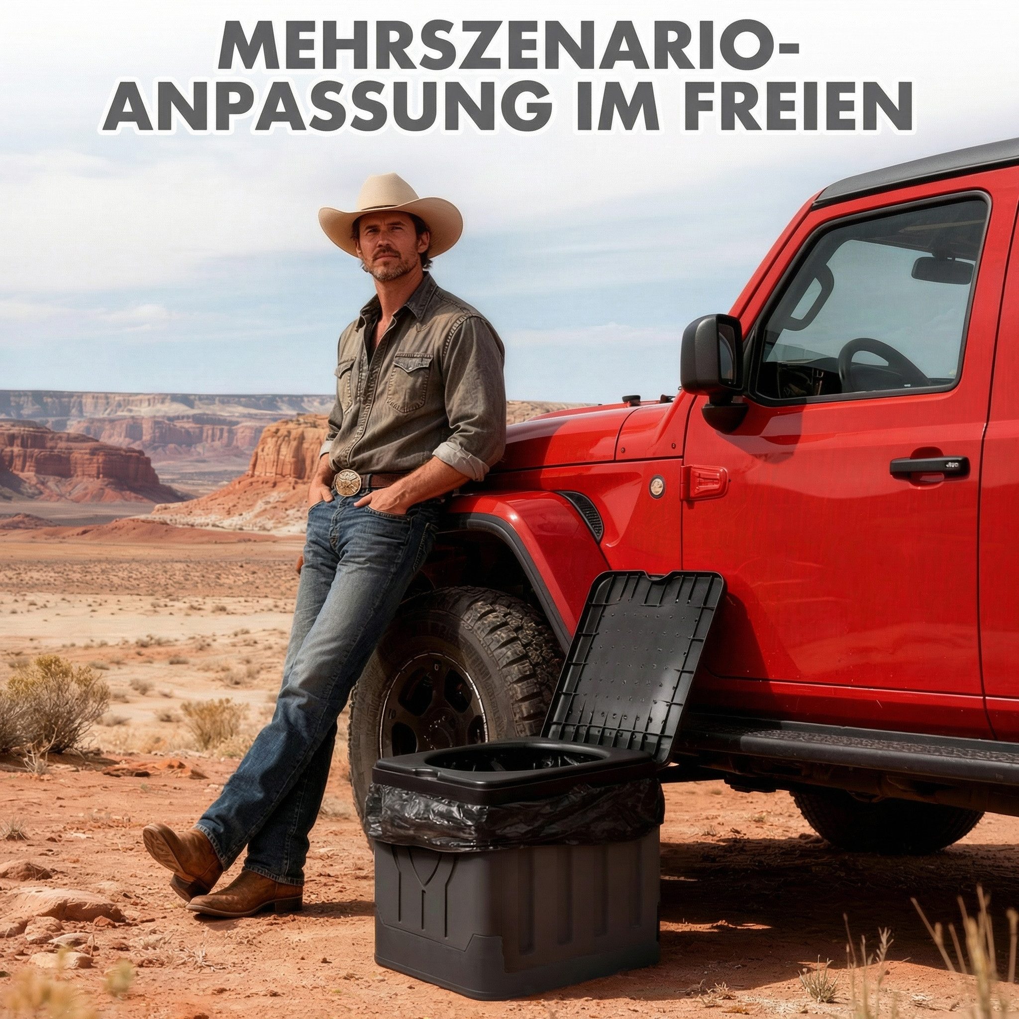 Huracan Campingtoilette Faltbare, Tragbare Mobile Toilette bis 100 kg Belastbarkeit, (Kompakte Reise-WC mit Aufbewahrungstasche, und Müllbeuteln), geeignet für  – Bild 5 von 5