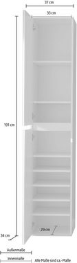 INOSIGN Garderobenschrank Malcesine mit Spiegelfront und 7 Böden, Breite 37 cm