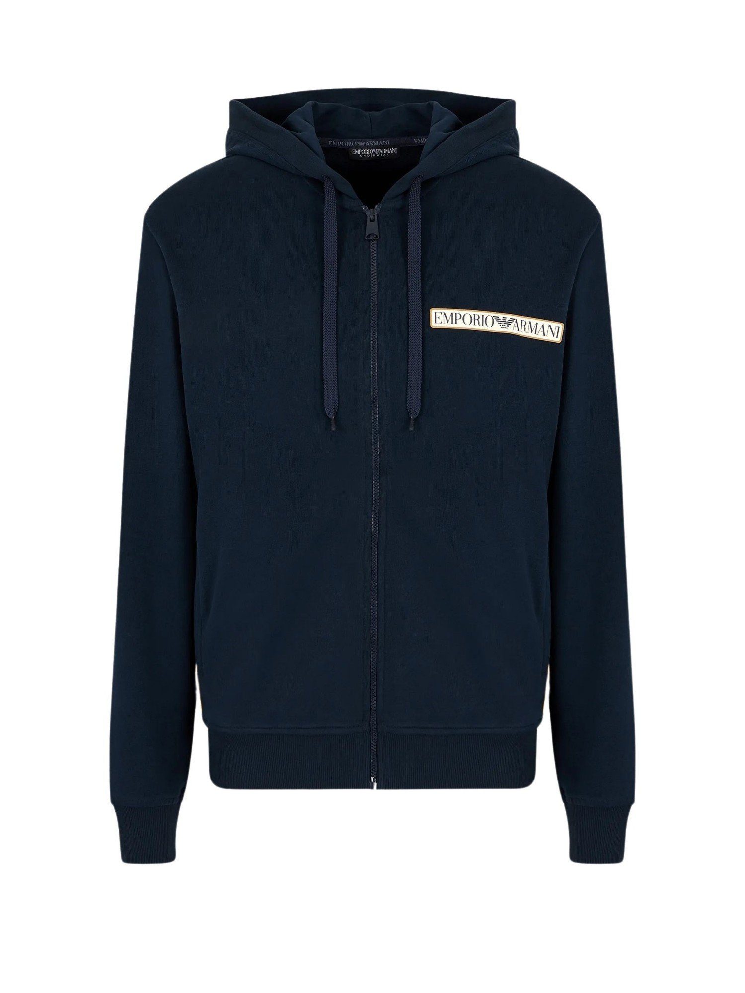 Hoodie mit Kapuze Emporio Armani Sweatjacke (1-tlg) dunkelblau Sweatjacke