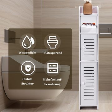 Yorbay Toilettenpapierhalter Freistehend Toilettenpapieraufbewahrung Toilettenschrank 15×15×80cm