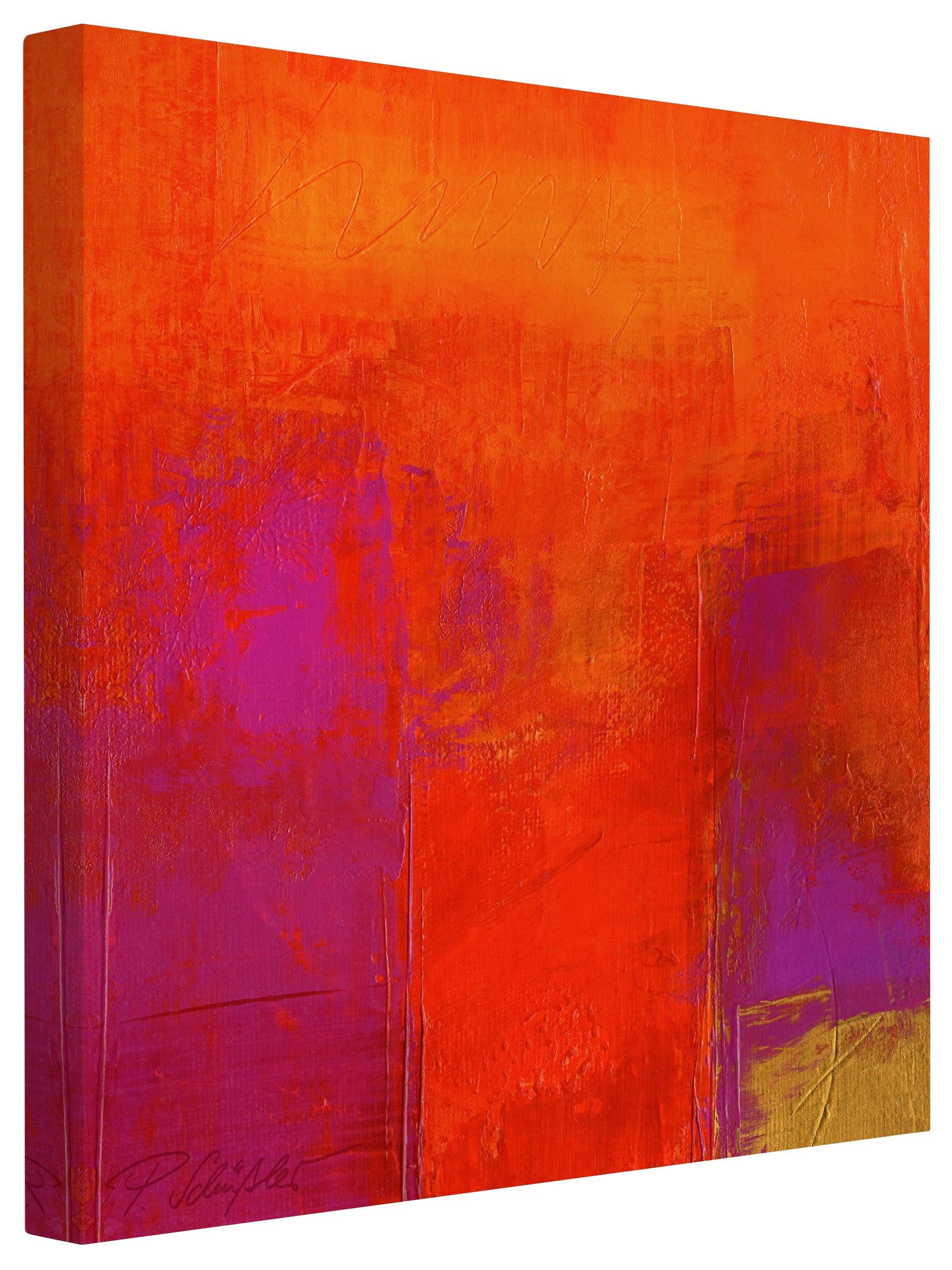 Bilderdepot24 Leinwandbild Kunstdruck Abstrakt Modern Magenta Energy rot Bild auf Leinwand XXL, Wohnzimmer Schlafzimmer Küche Flur Wandbild Kunstkopie Wanddeko Druck