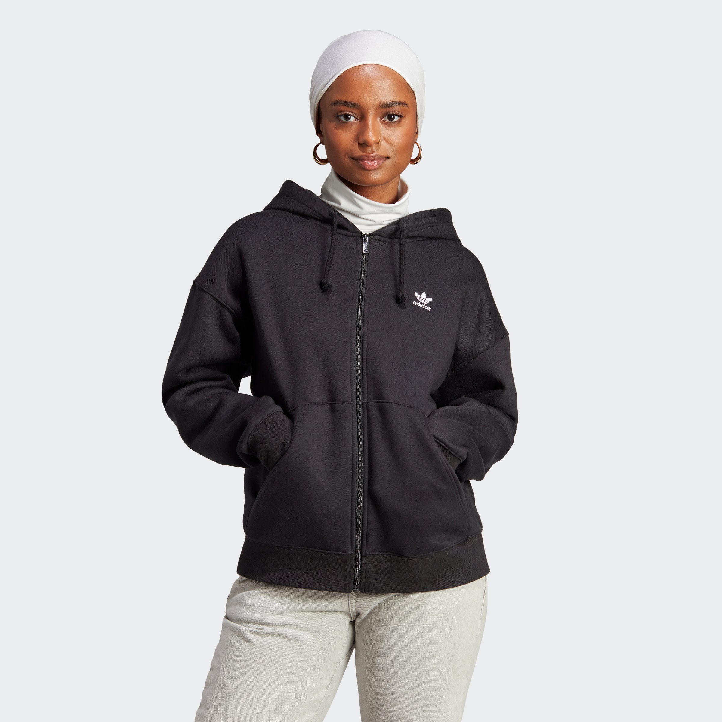 Sweatshirt FLEECE adidas FULL ZIP BLACK Originals
