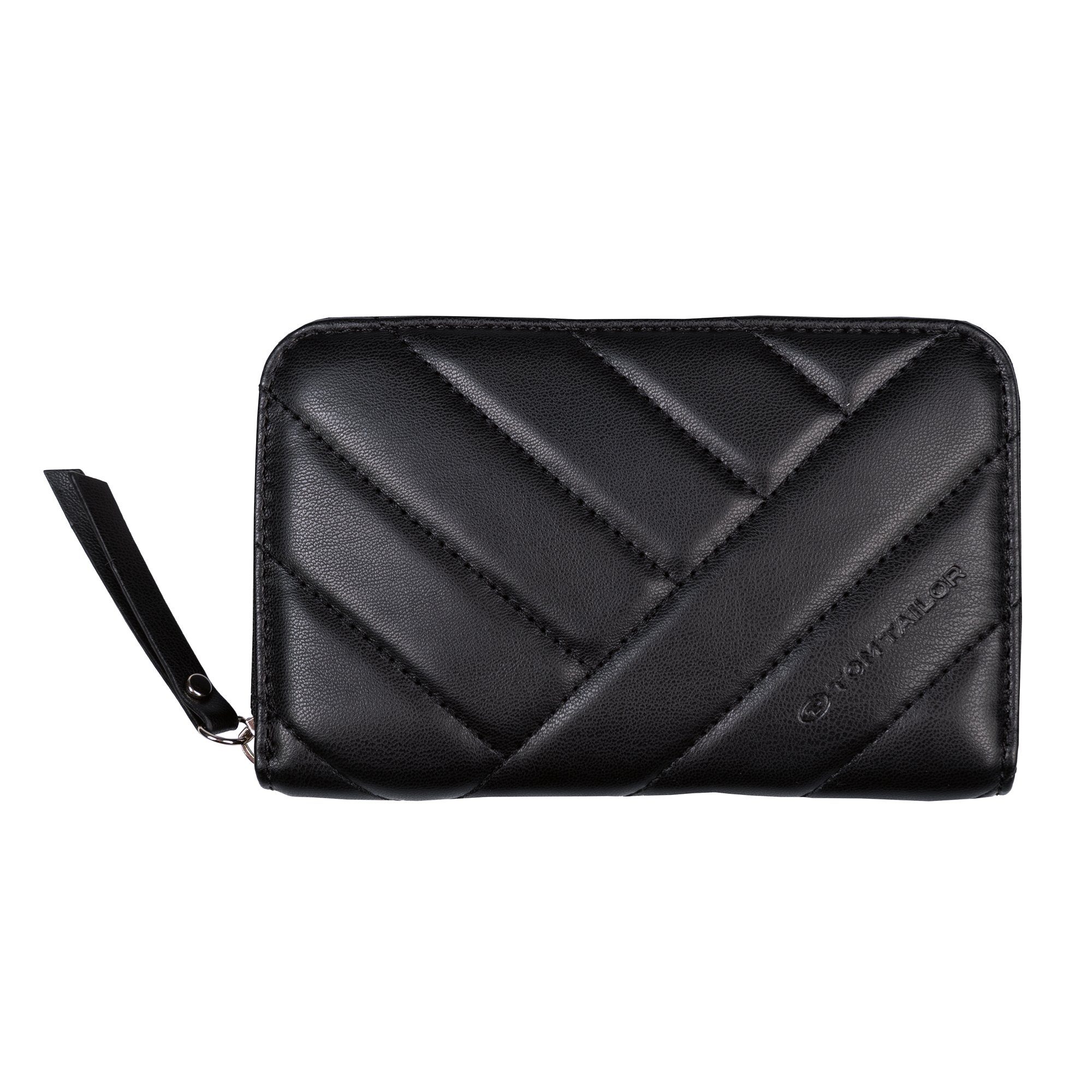 TOM TAILOR Geldbörse Yana Medium zip wallet, mit modischer Steppung schwarz