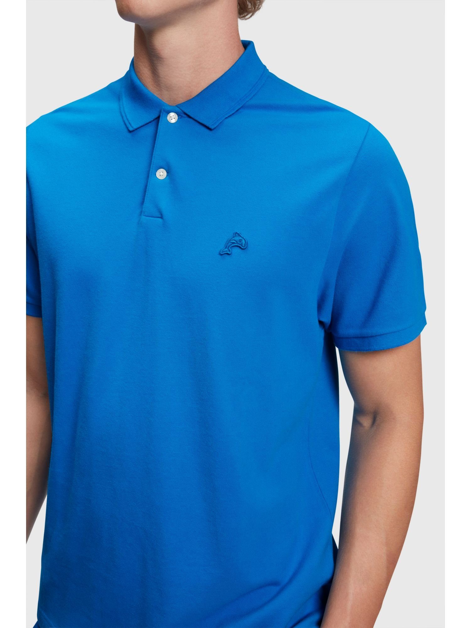 Esprit Poloshirt Klassisches Tennis-Poloshirt mit BLUE Dolphin-Batch
