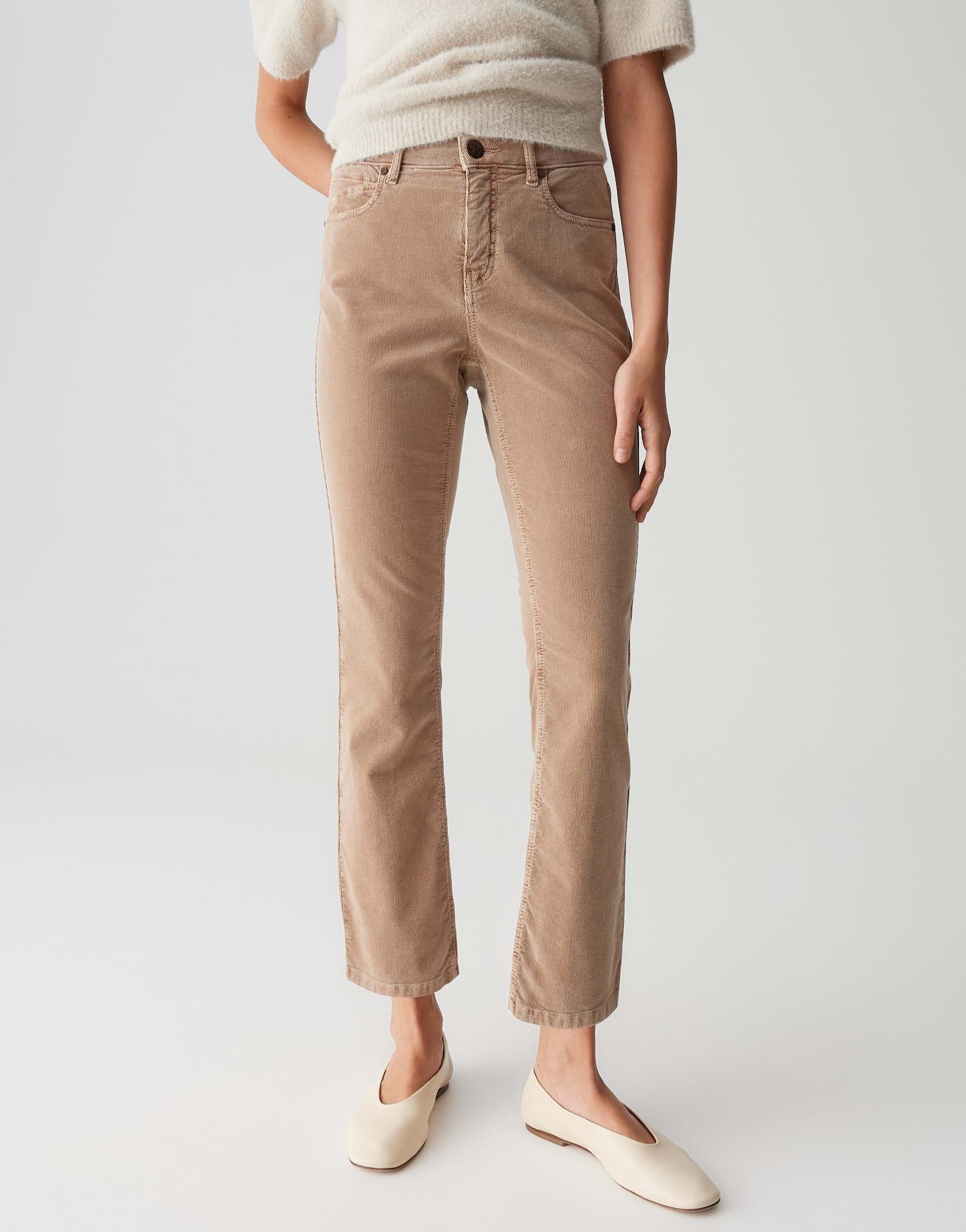 OPUS PANTS Slim-fit-Jeans ENJA GENTLE aus samtweichen Feincord Low Rise, Ankle, Kick Flared