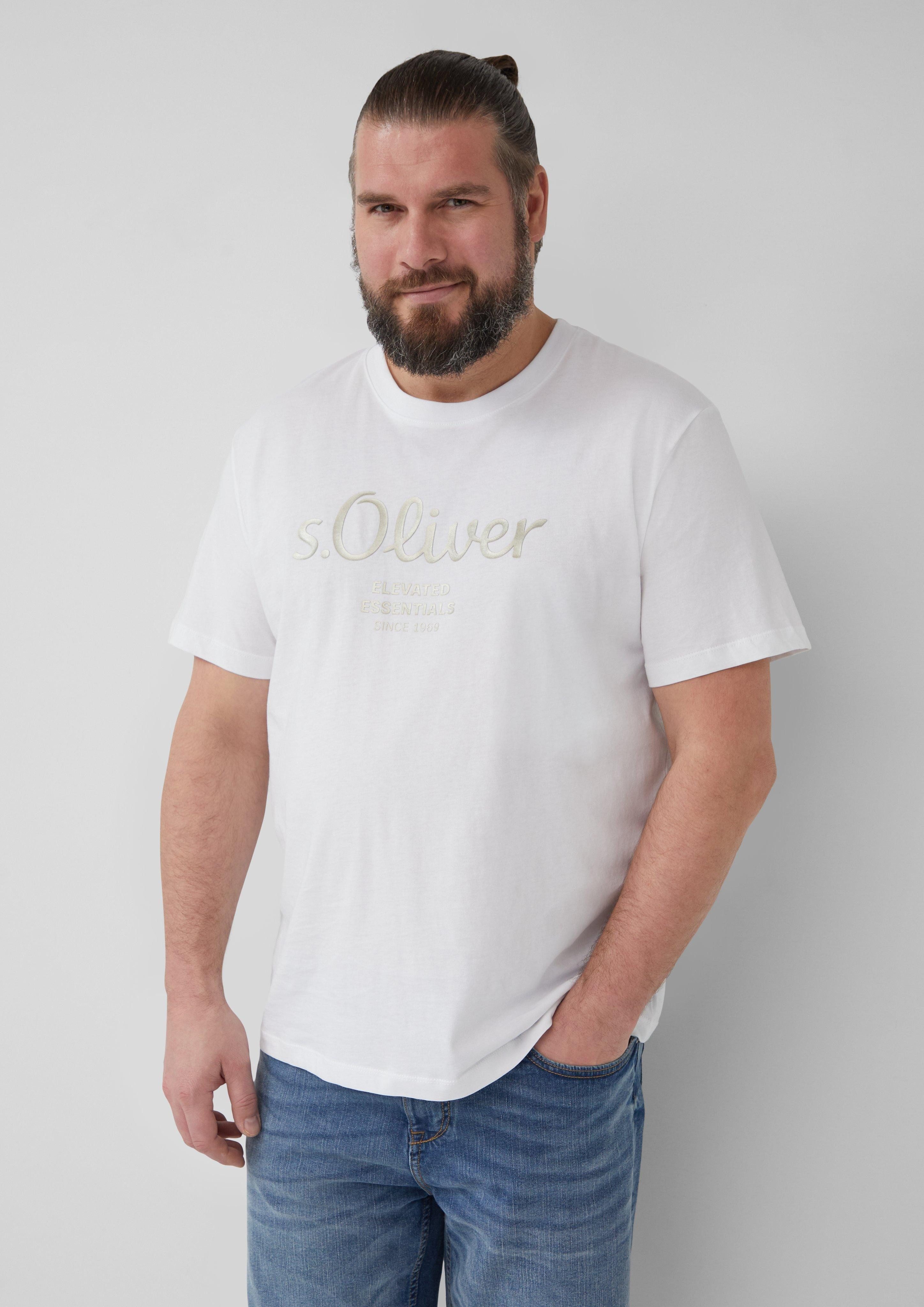 s.Oliver Kurzarmshirt Baumwoll-T-Shirt mit Logo-Print günstig online kaufen