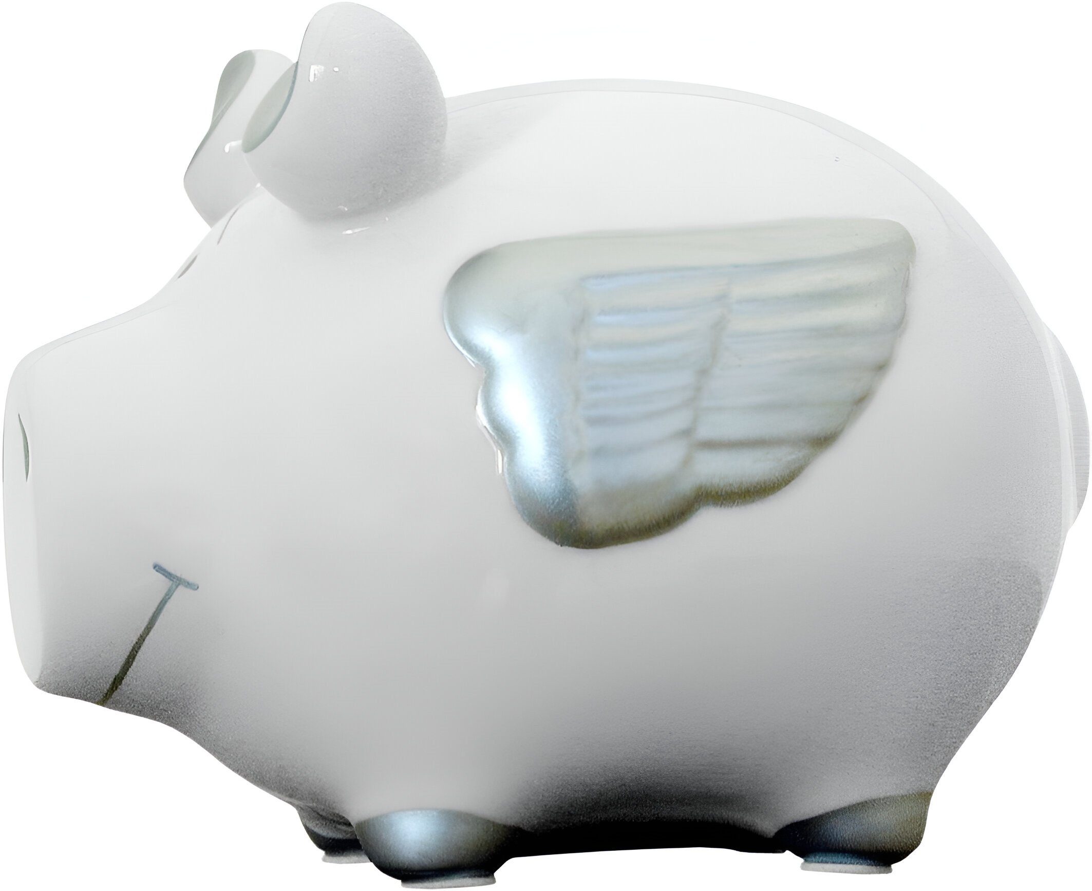 KCG Spardose Kleinschwein Engelschwein silber - günstig online kaufen
