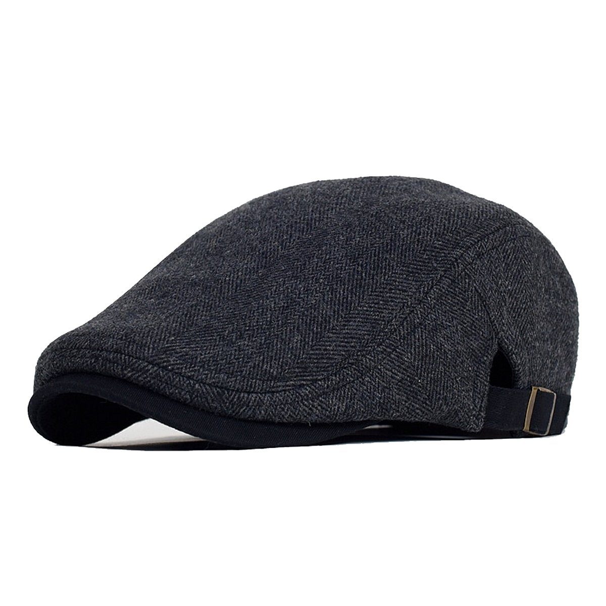 Sporty Flat Cap Klassik II Schirmmütze mit Schirm Schiebermütze schwarz