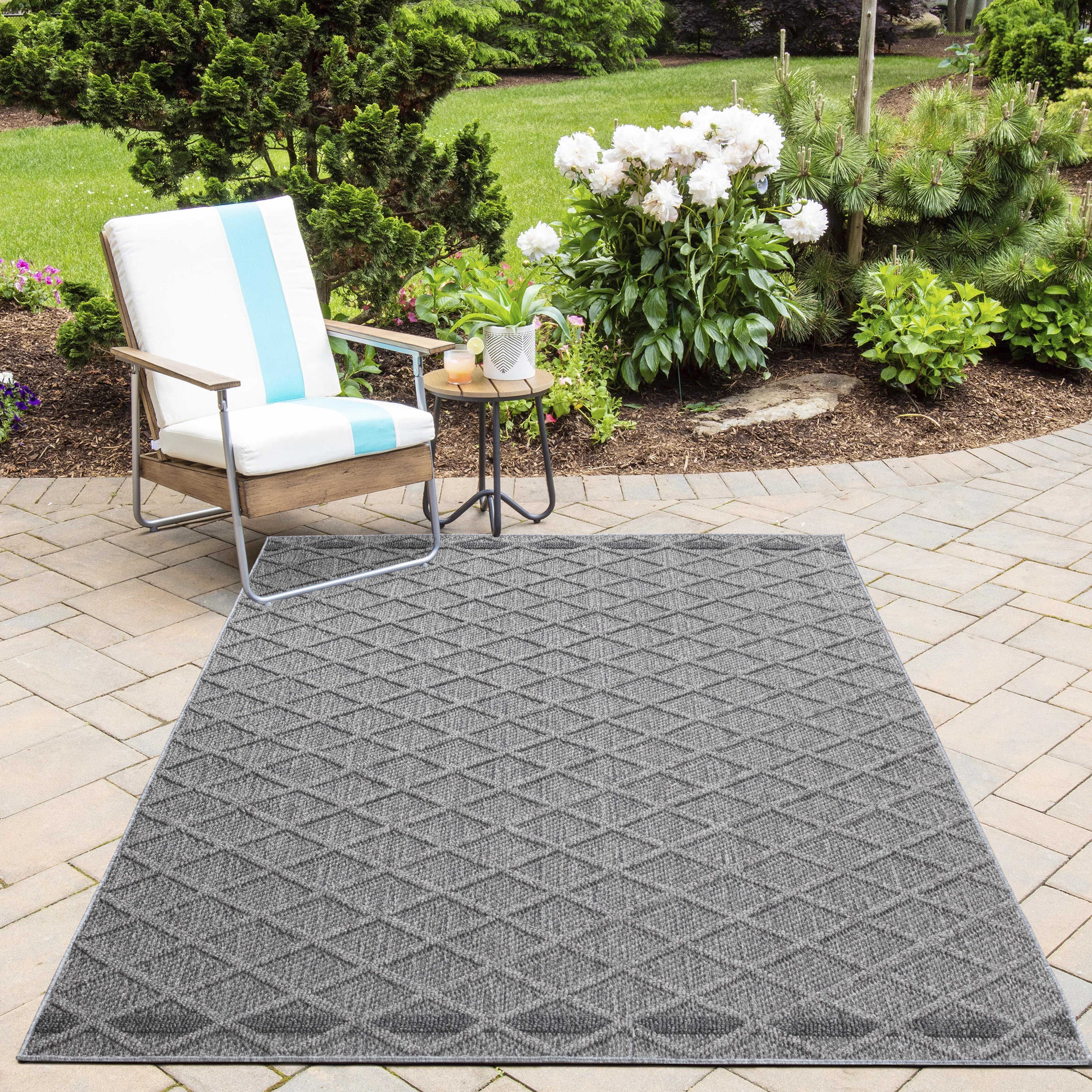 Ayyildiz und Outdoor In- / geeignet GREY rechteckig, Teppiche, Höhe: mm, 8 Outdoorteppich PATARA Strapazierfähig Pflegeleicht 4953, /