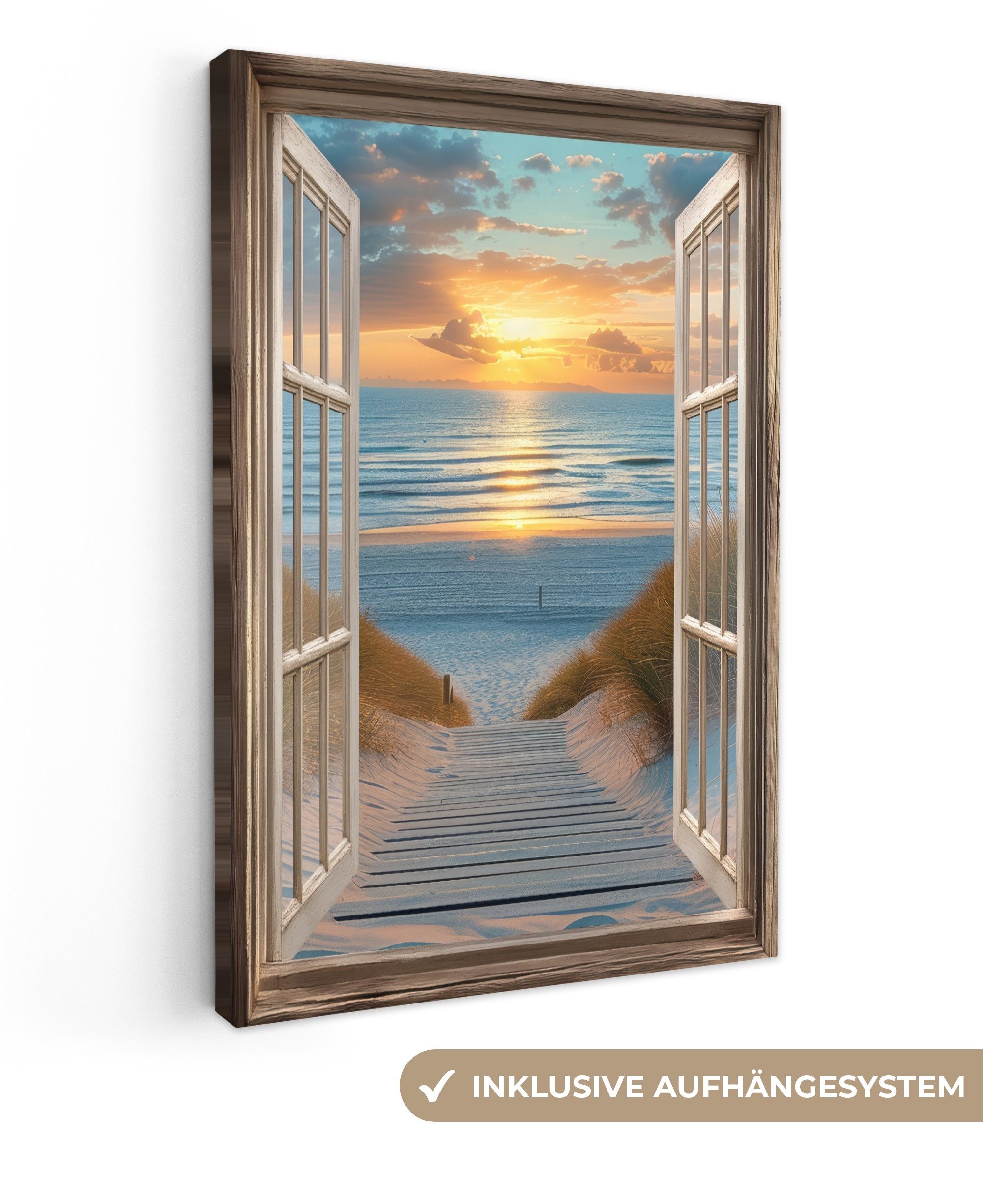 OneMillionCanvasses® Leinwandbild Durchblick - Strand - günstig online kaufen