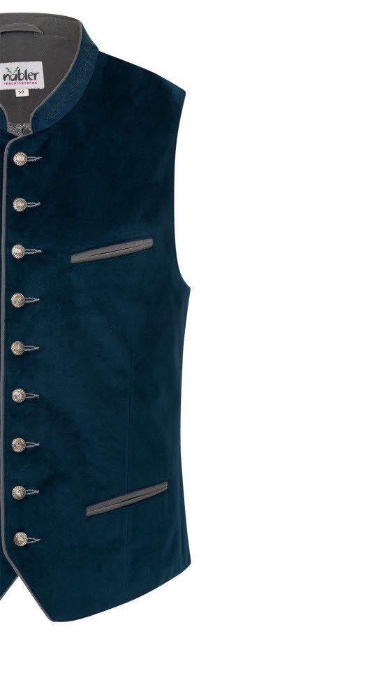 Nübler Trachtenweste Trachtengilet Kurt in Blau von Nübler