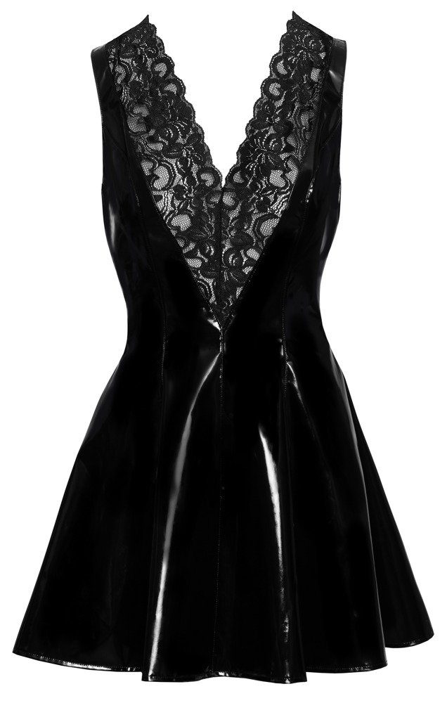 Spitze Black (L,M,S,XL) Level - Partykleid Black mit aus Lack Kleid Level -