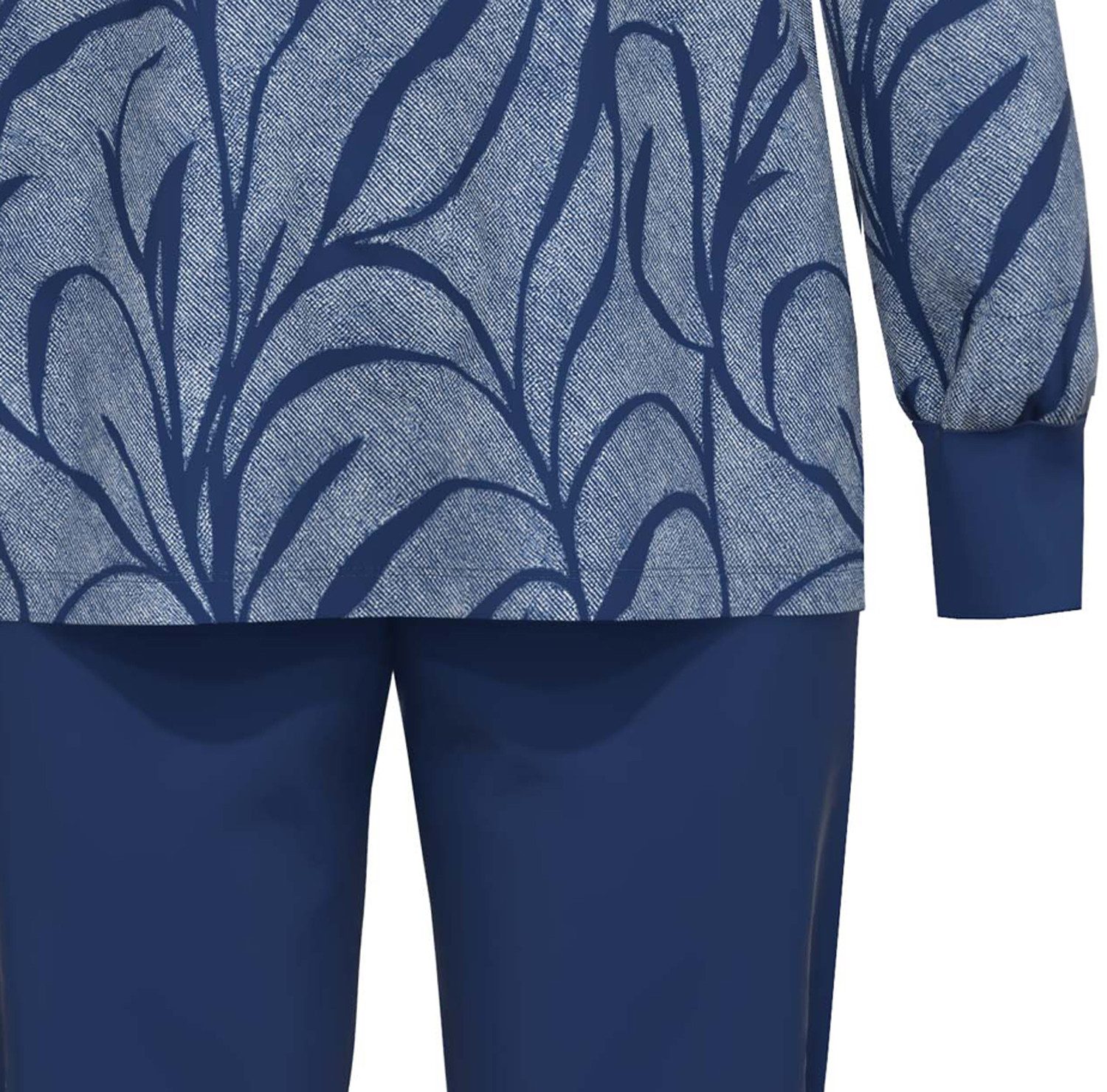 Ammann Schlafanzug Soft Nature (Set, 2 tlg., 2-teilig) Damen Pyjama lang Langarm Interlock Bio Baumwolle