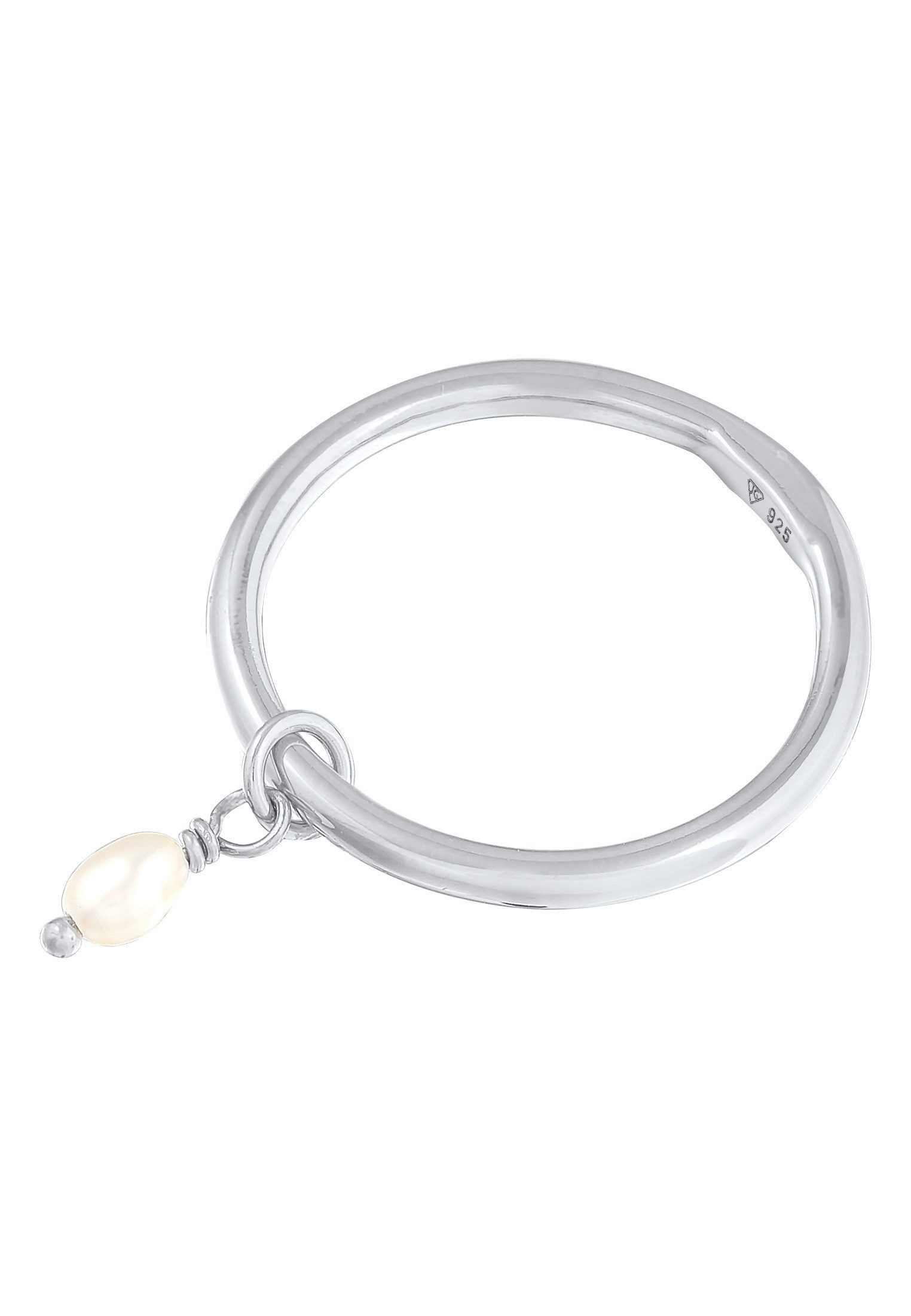 Elli Perlenring Bandring Stapelring Perle Basic 925 Ring