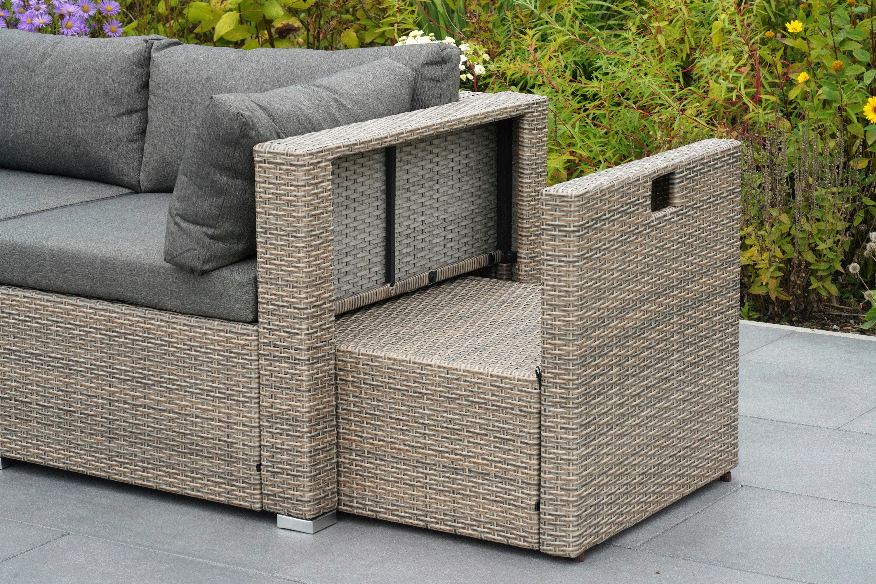 MERXX Gartenlounge-Set Rivello, (23-tlg), inkl. Auflagen, Aufstellmaß BxTxH: 225x225x63 cm