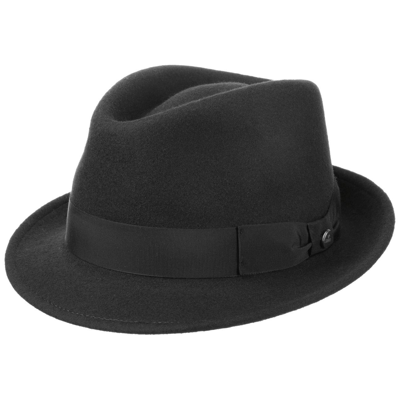 mit (1-St) schwarz Lierys Ripsband Herrenhut Trilby