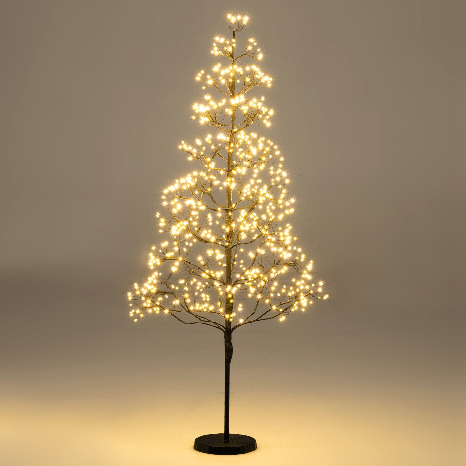COSTWAY Dekobaum (1 St), LED Birkenbaum, künstlicher Weihnachtsbaum, Schwarze Basis
