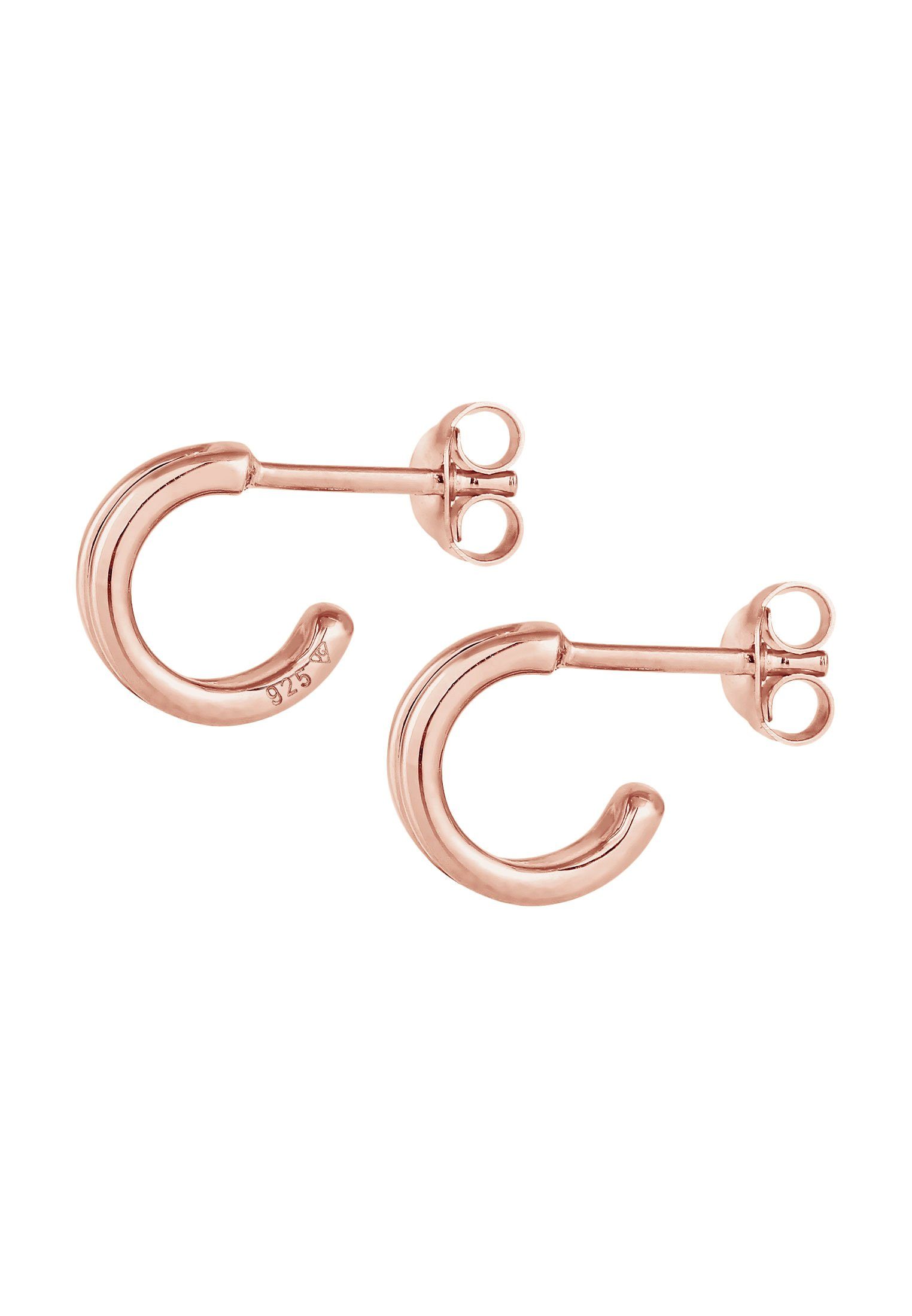 Elli Paar Stecker Ohrstecker Creolen Rosegold Basic Minimal 925 Silber