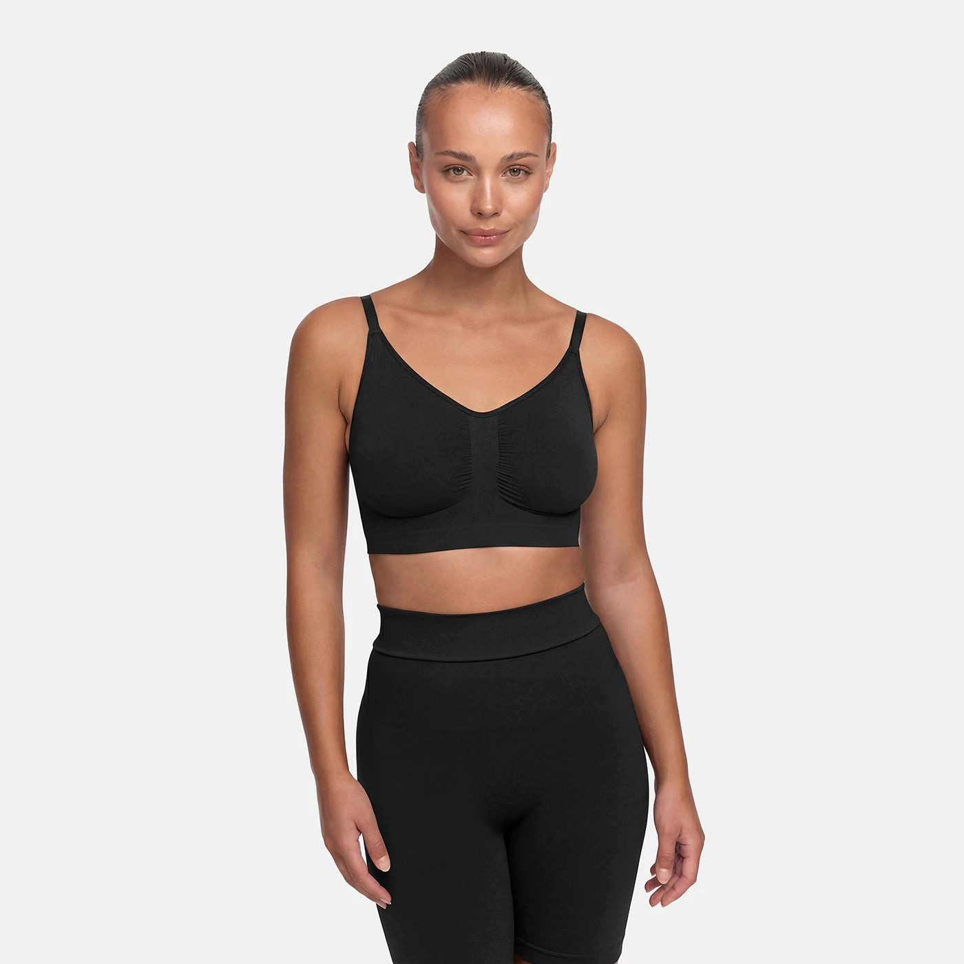 Bügelloser BH Comfort Bralette-Schwarz-2XL