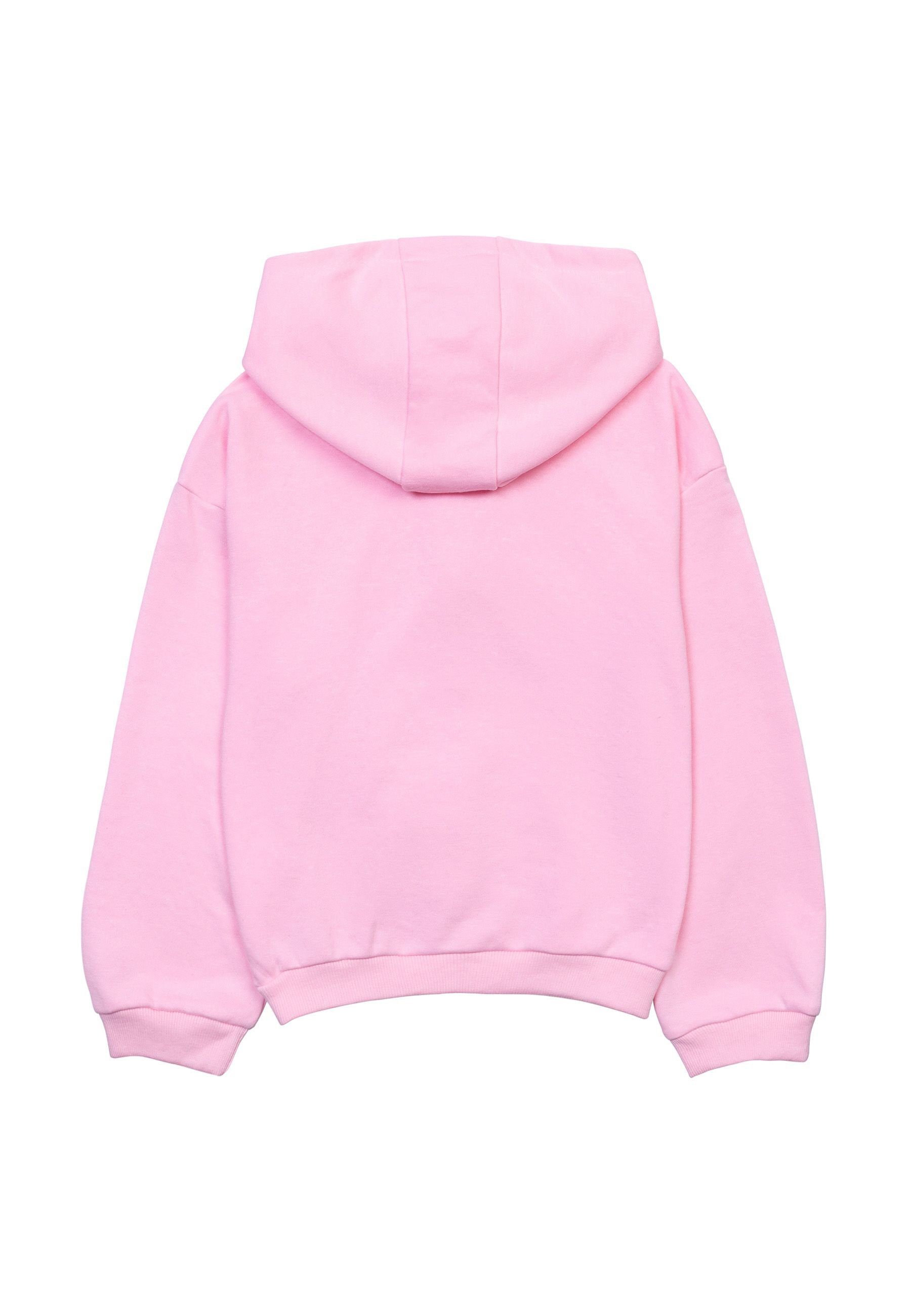 MINOTI Kapuzensweatshirt Kapuze Neonrosa Sweatshirt mit Loses (1y-14y)