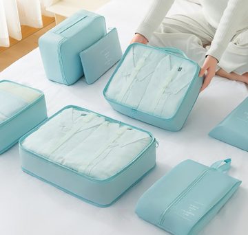CoolBlauza Kofferorganizer 7-teiliges Organizer-Set für komprimiertes Gepäck (1-tlg), Tragbare Sortierbeutel-Aufbewahrungstasche mit großer Kapazität