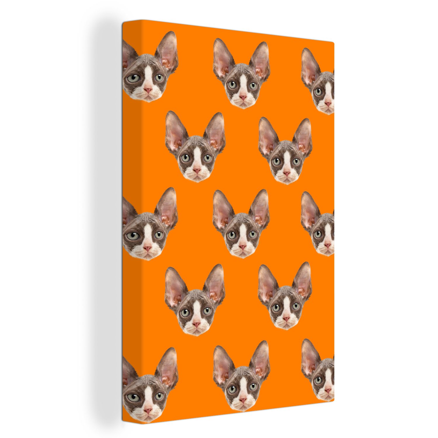 OneMillionCanvasses® Leinwandbild Katze - Orange - Muster, (1 St), Leinwandbild fertig bespannt inkl. Zackenaufhänger, Gemälde, 20x30 cm
