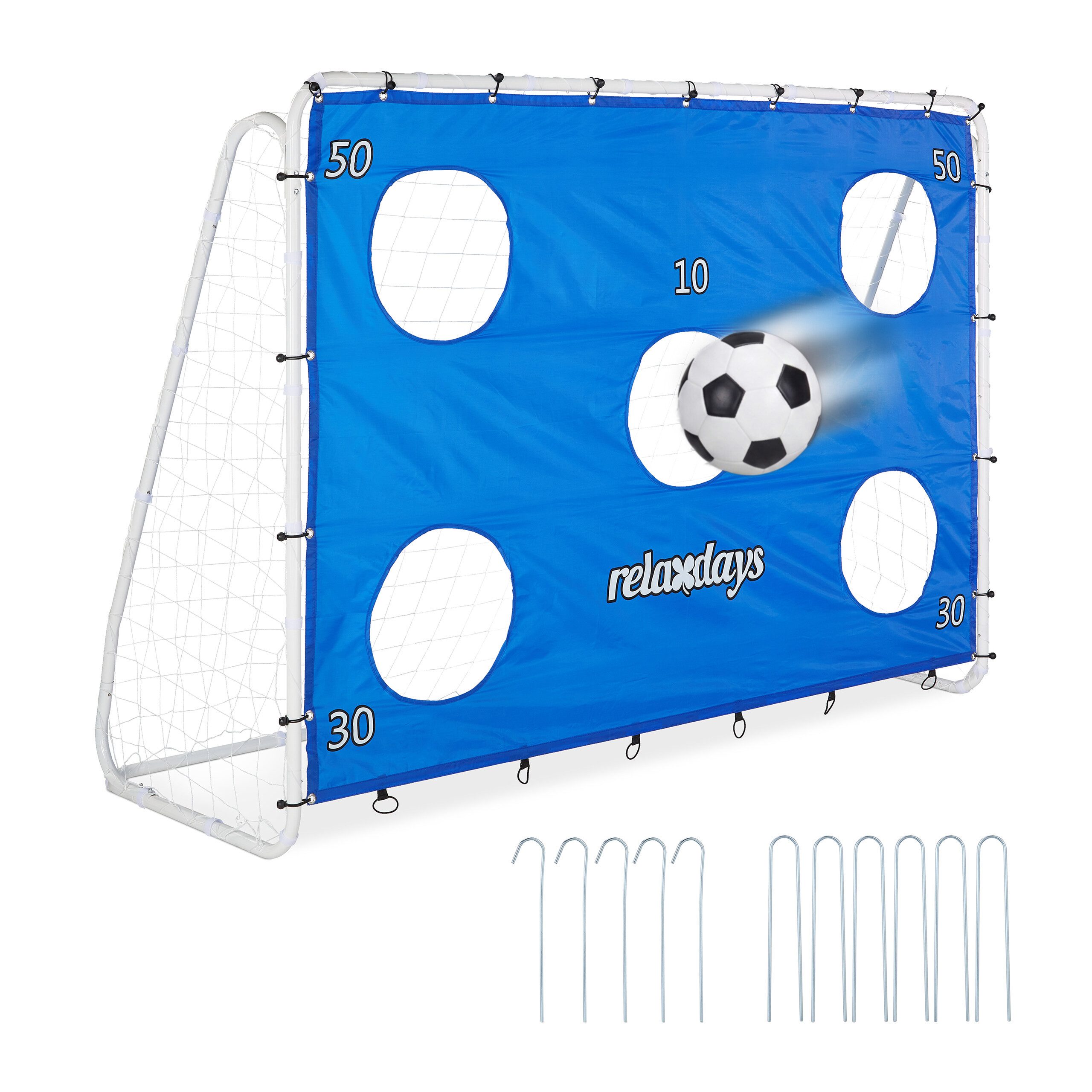 relaxdays Fußballtor Großes Fußballtor mit Torwand (68 St)