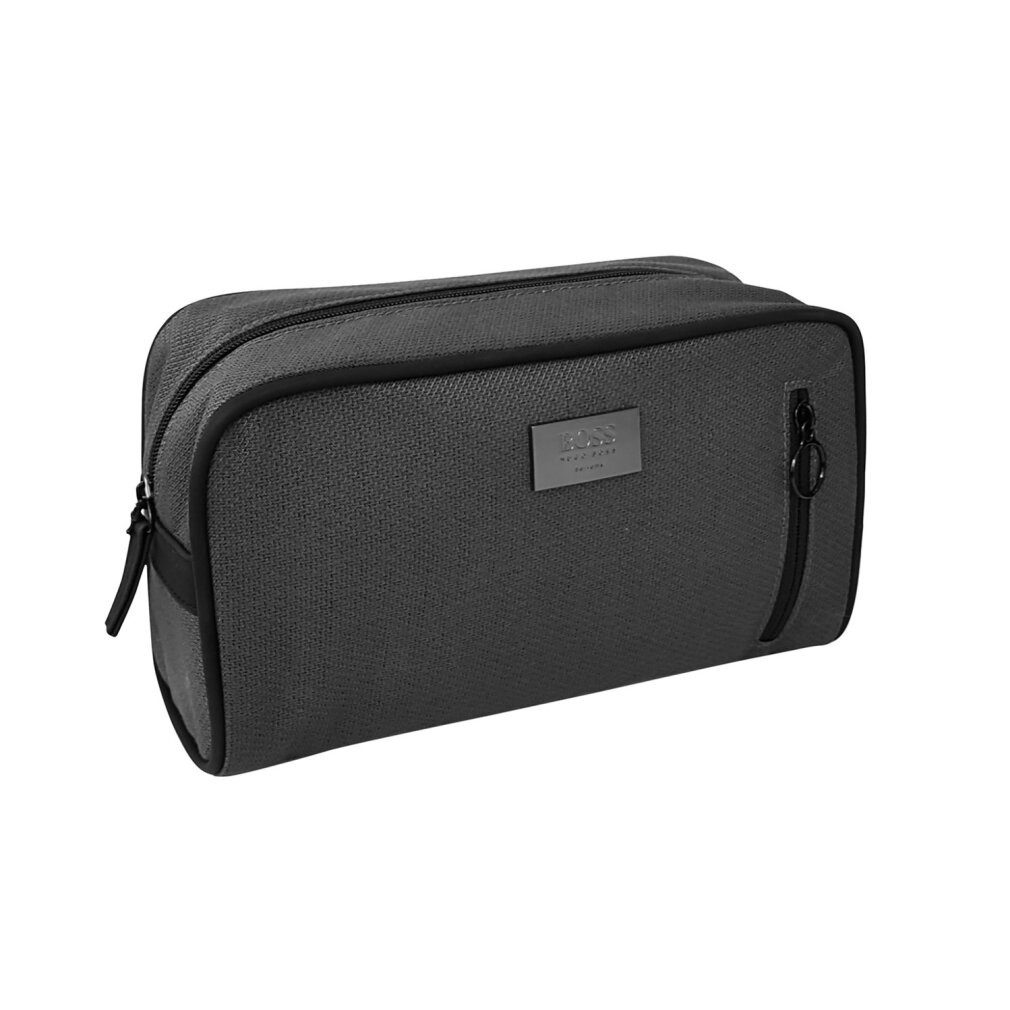 BOSS Kulturbeutel Hugo Boss Mens Soft Toiletry Wash Shave Travel Pouch Brown Bag