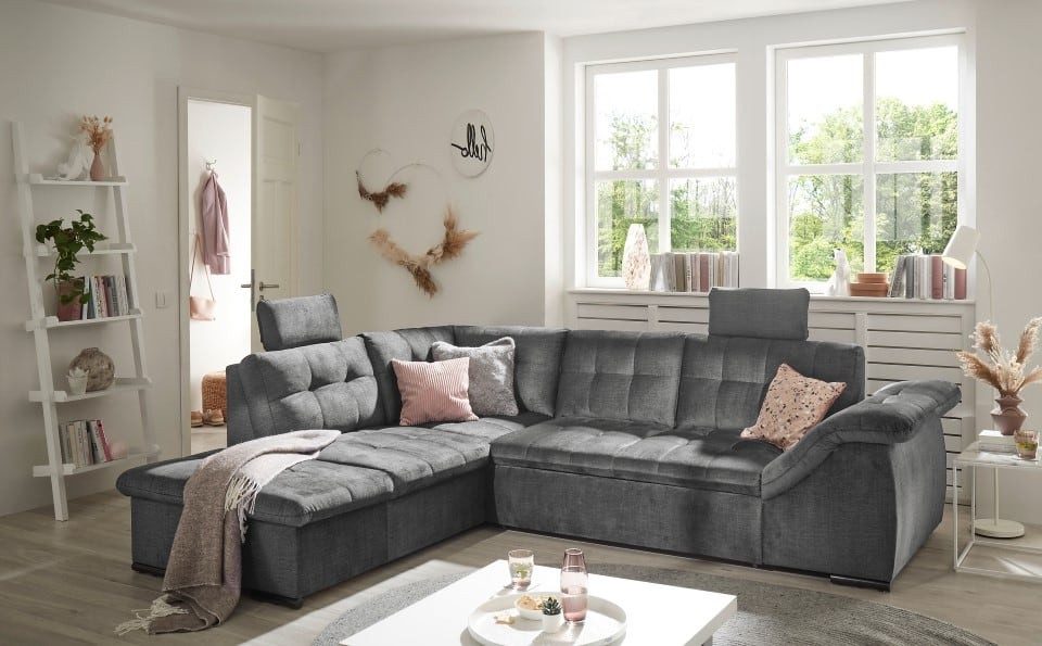 ED EXCITING DESIGN Ecksofa "Estrella L-Form", mit Bettfunktion, Bettkasten, günstig online kaufen