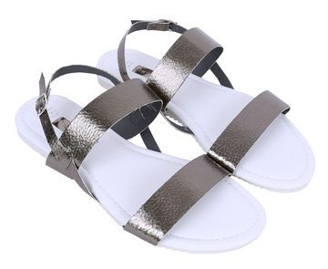 Sarcia.eu Metallische Sandalen für Damen Spangenverschluss Streifen 37 EU / 4 UK Badesandale
