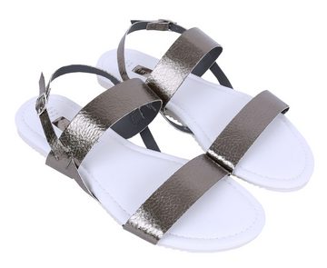 Sarcia.eu Metallische Sandalen für Damen Spangenverschluss Streifen 36 EU / 3 UK Badesandale