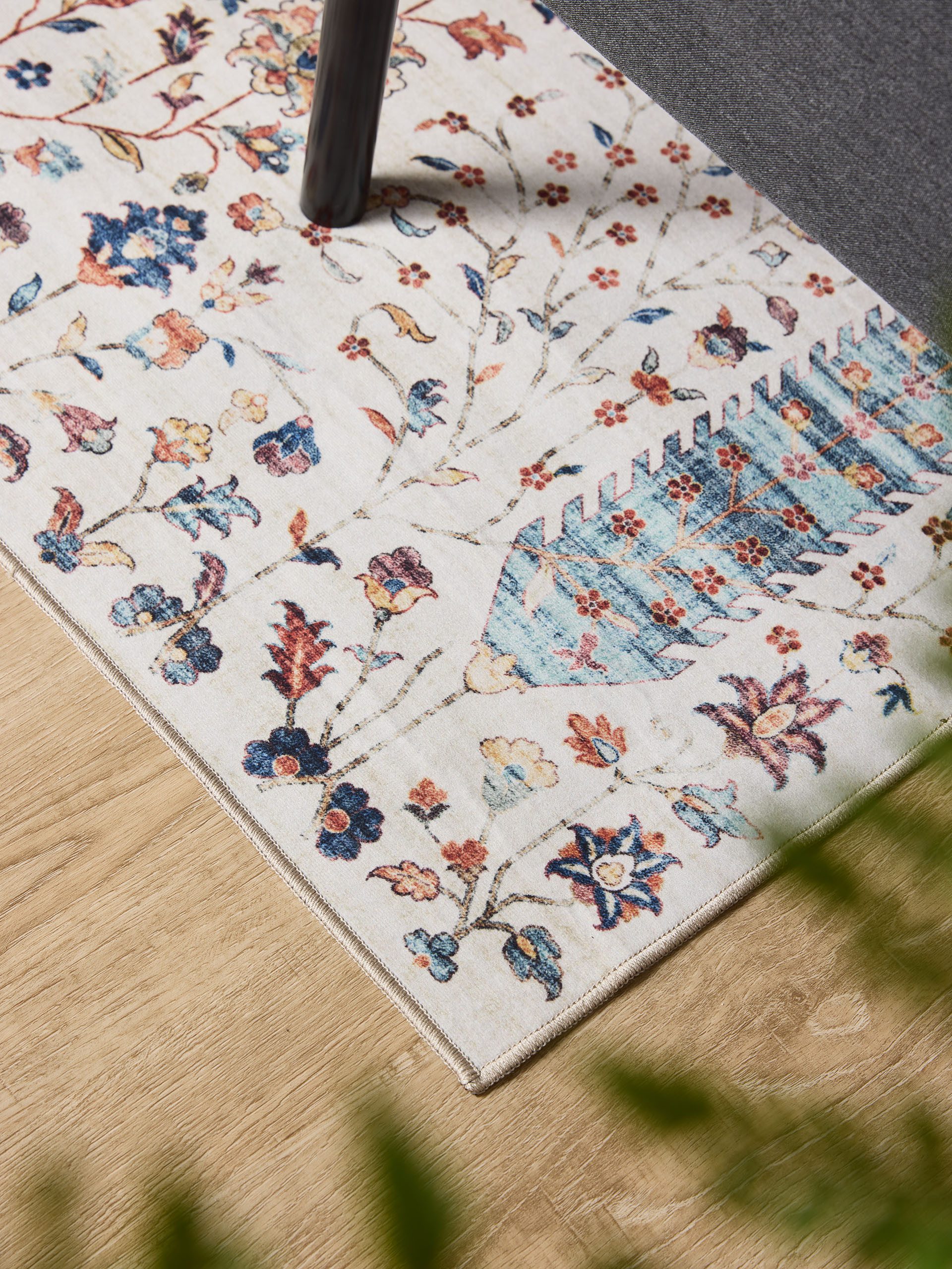 Interiyou Teppich Gent, Rechteckig, Höhe: 5 mm, Vintage Kurzflor für Wohnzimmer, Schlafzimmer, waschbar, pflegeleicht