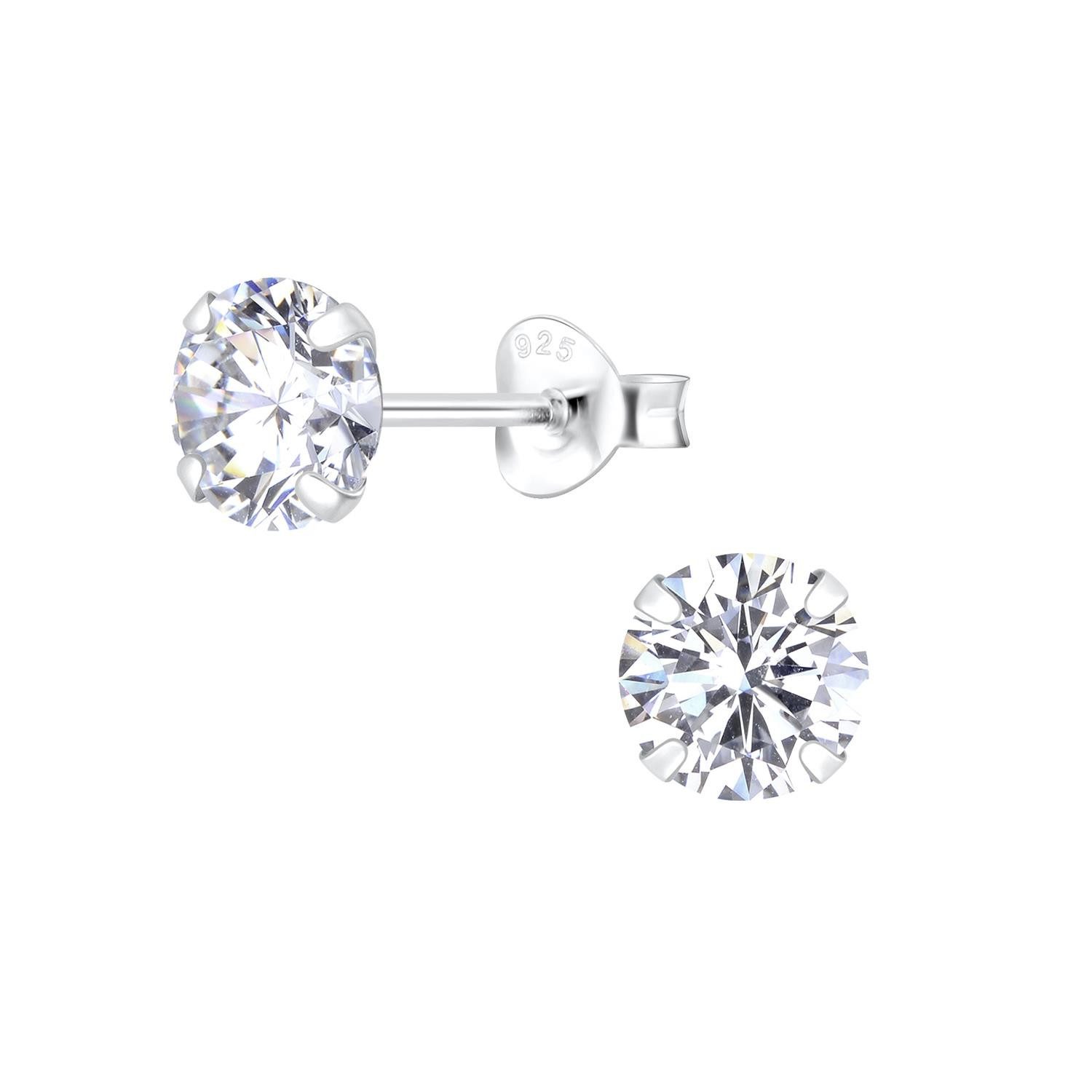 Monkimau Ohrring-Set 6mm Zirkonia Ohrringe 925 Silber, Hypoallergen