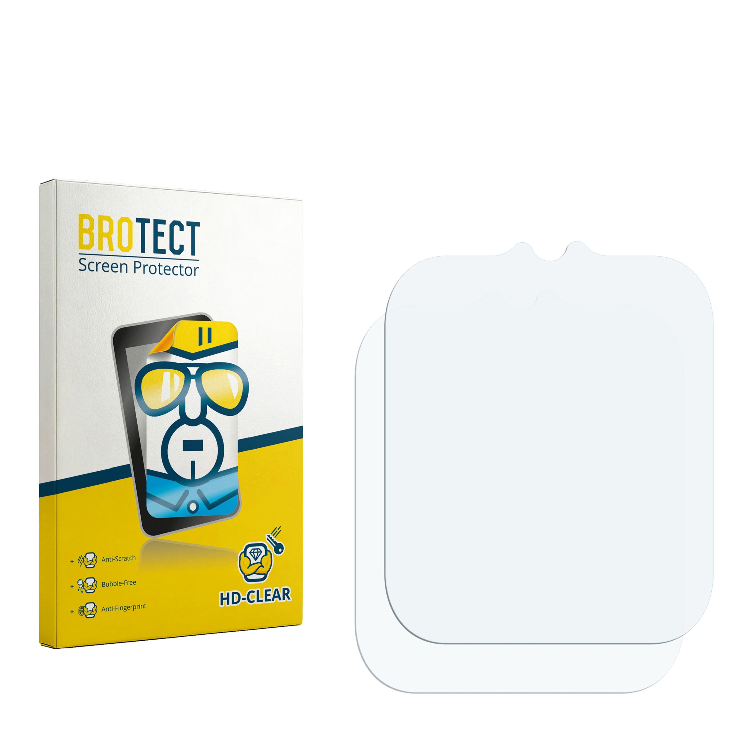 BROTECT Displayschutzfolie Schutzfolie für Yuede Kids Smartwatch 1.69", 2 Stück, Displayschutz Schutz Folie Klar Transparent