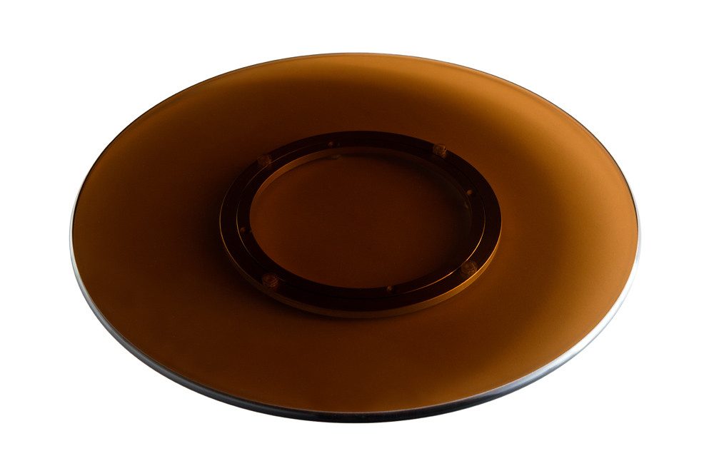 riess-ambiente Dekoteller 50cm bernstein – Glas, rund, 360° drehbar, Lazy Susan-Servierplatte (Einzelartikel, 1 St), Drehteller für Tisch & Dekoration – ideal für Ess- oder Wohnbereiche