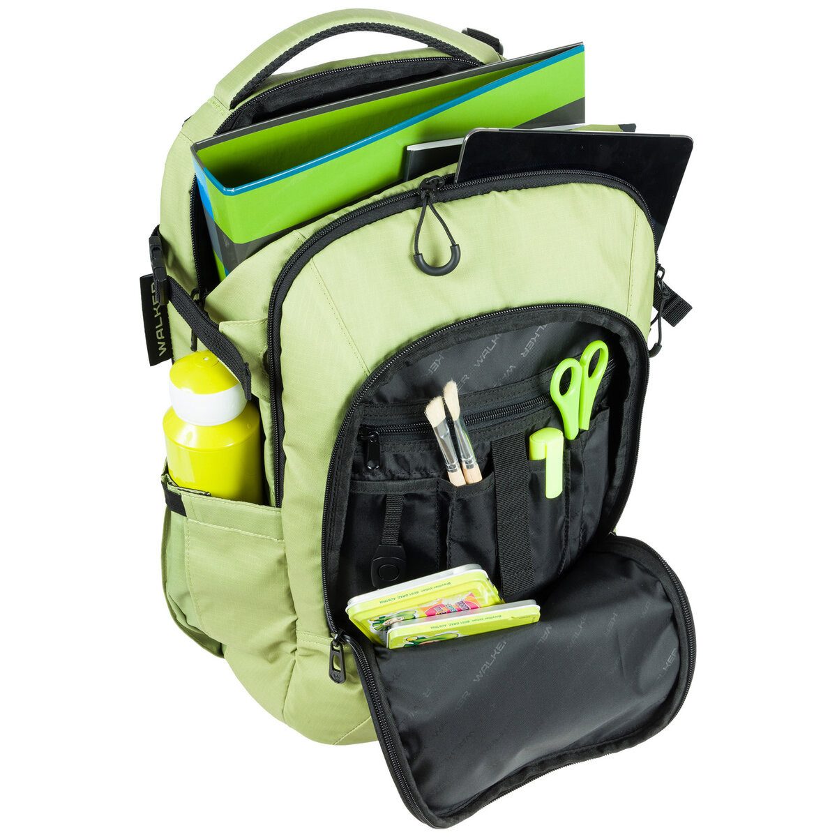 Walker by Schneiders Schulranzen Schulrucksack Campus Evo - lime.