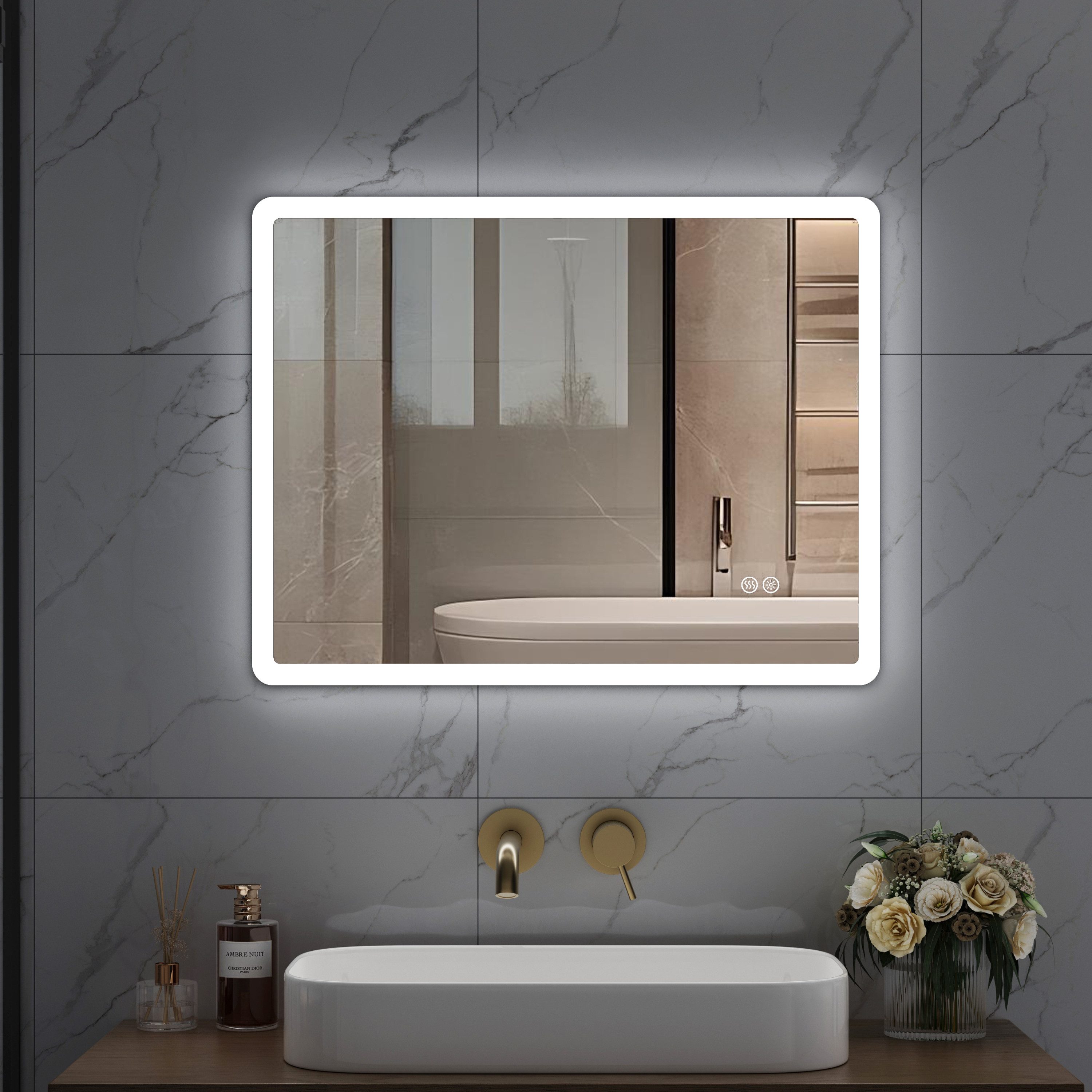 HOROW Badspiegel badezimmer spiegel mit Beleuchtung günstig online kaufen