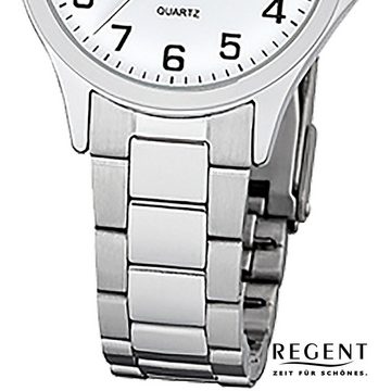 Regent Quarzuhr Regent Damen Uhr 2252410 Metall Quarz, (Analoguhr), Damen Armbanduhr rund, klein (ca. 29mm), Metallarmband